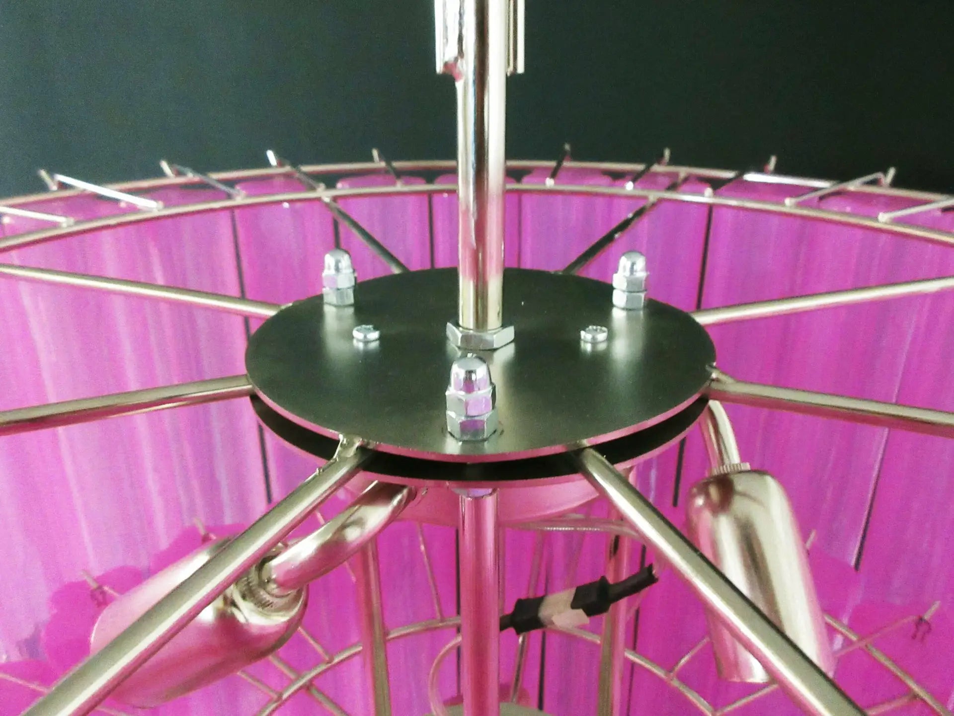 Mid-Century Murano Chandelier | Punto di Luce |  78 Pink Glass Tubes