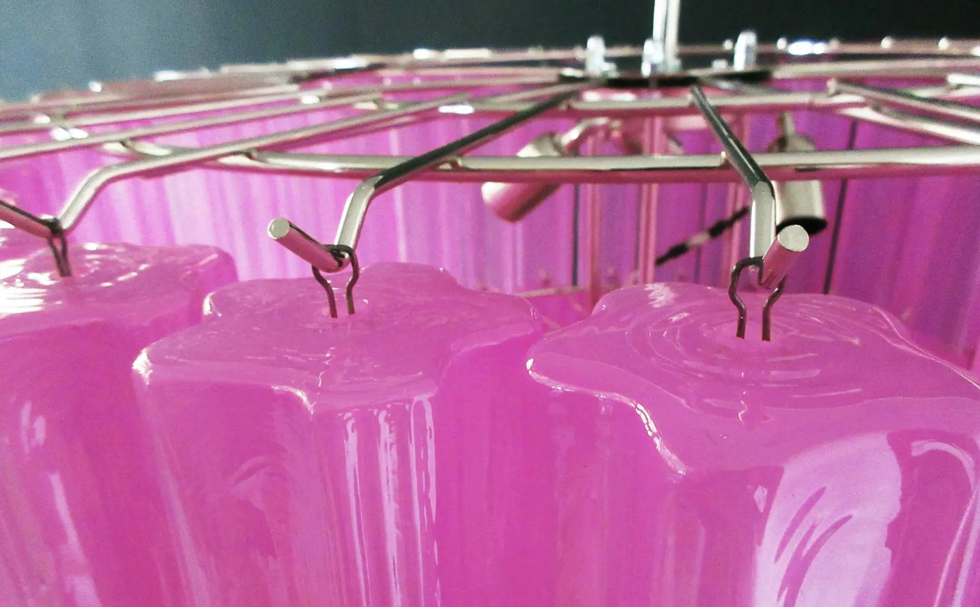 Mid-Century Murano Chandelier | Punto di Luce |  78 Pink Glass Tubes