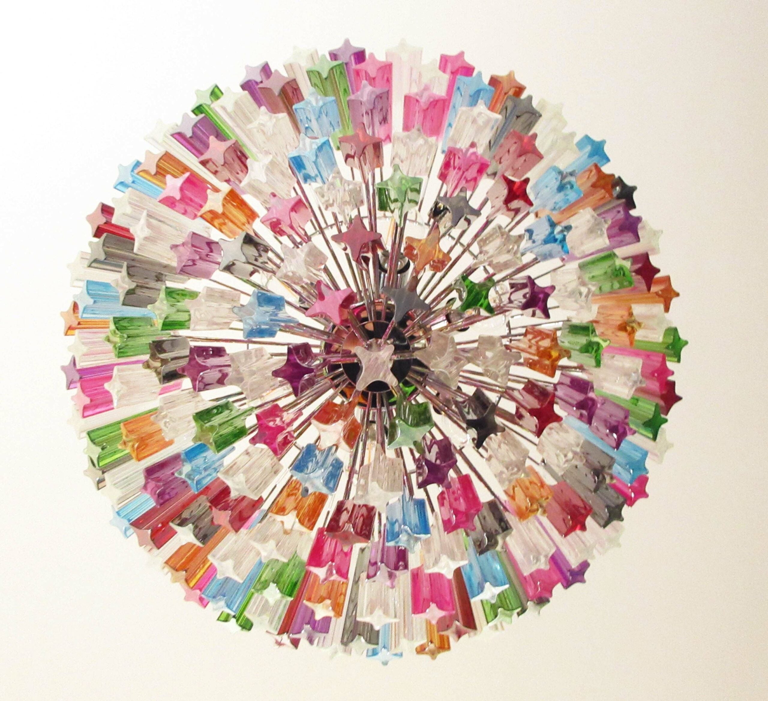 Mid-Century Murano Chandelier | Punto di Luce |  163 Multi-Colored Prism Glass