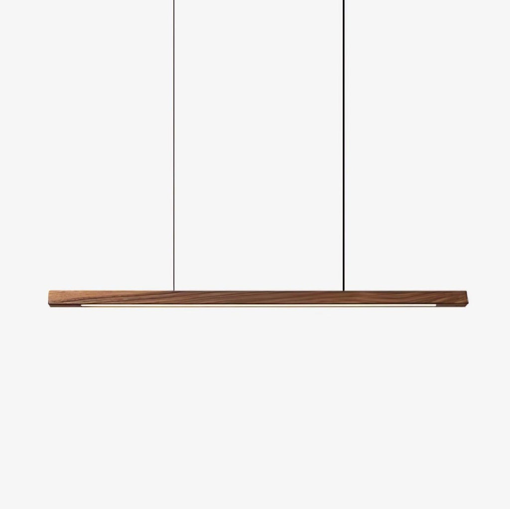Lampă suspendată liniară din lemn