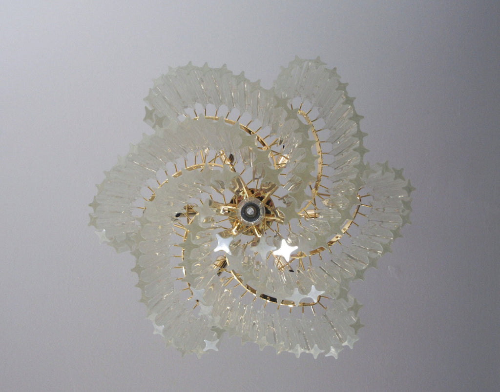 Murano-Kronleuchter aus der Mitte des Jahrhunderts | Punto di Luce | 114 klare Prismengläser