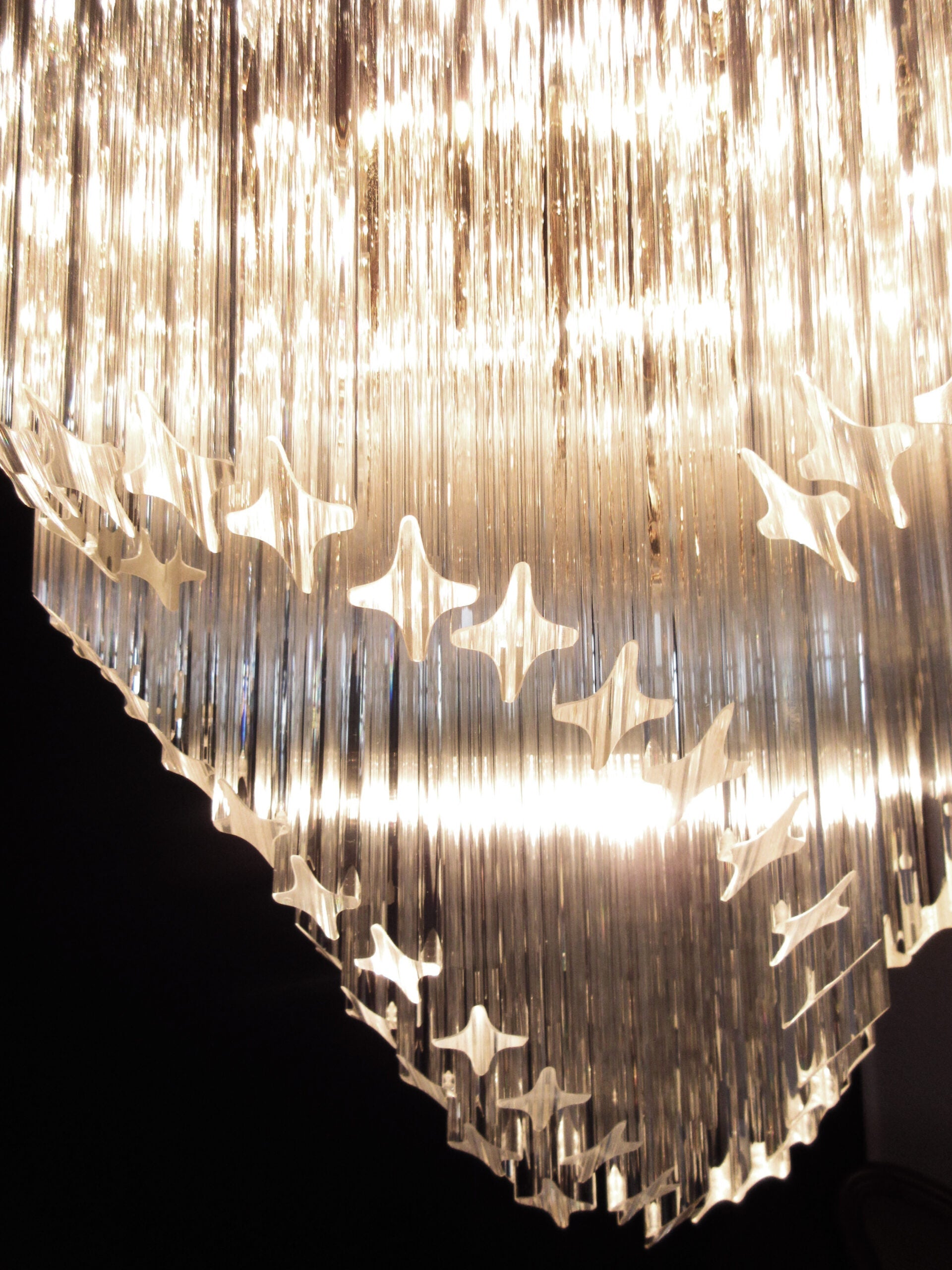 Murano-Kronleuchter aus der Mitte des Jahrhunderts | Punto di Luce | 114 klare Prismengläser