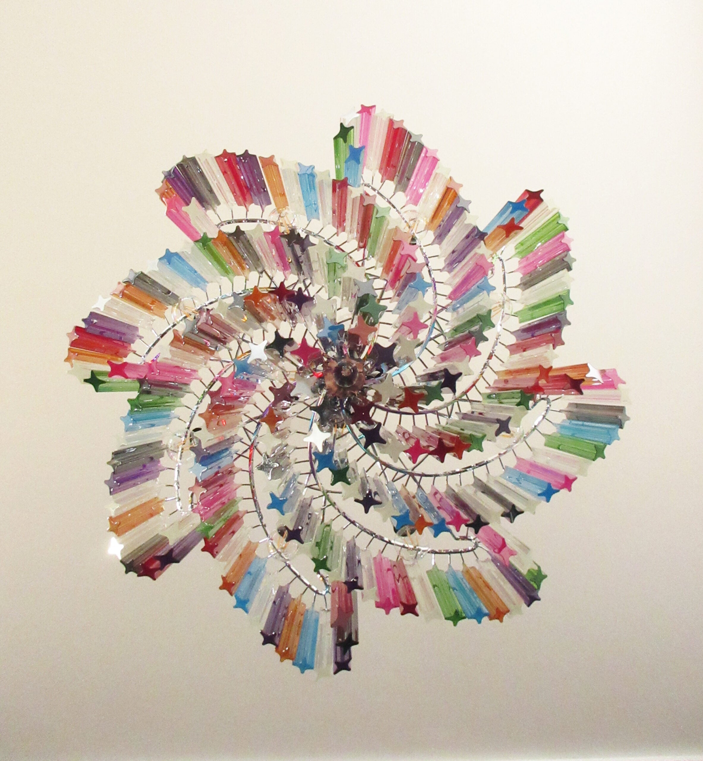 Mid-Century Murano Chandelier | Punto di Luce |  200 Multicolored Prism Glasses