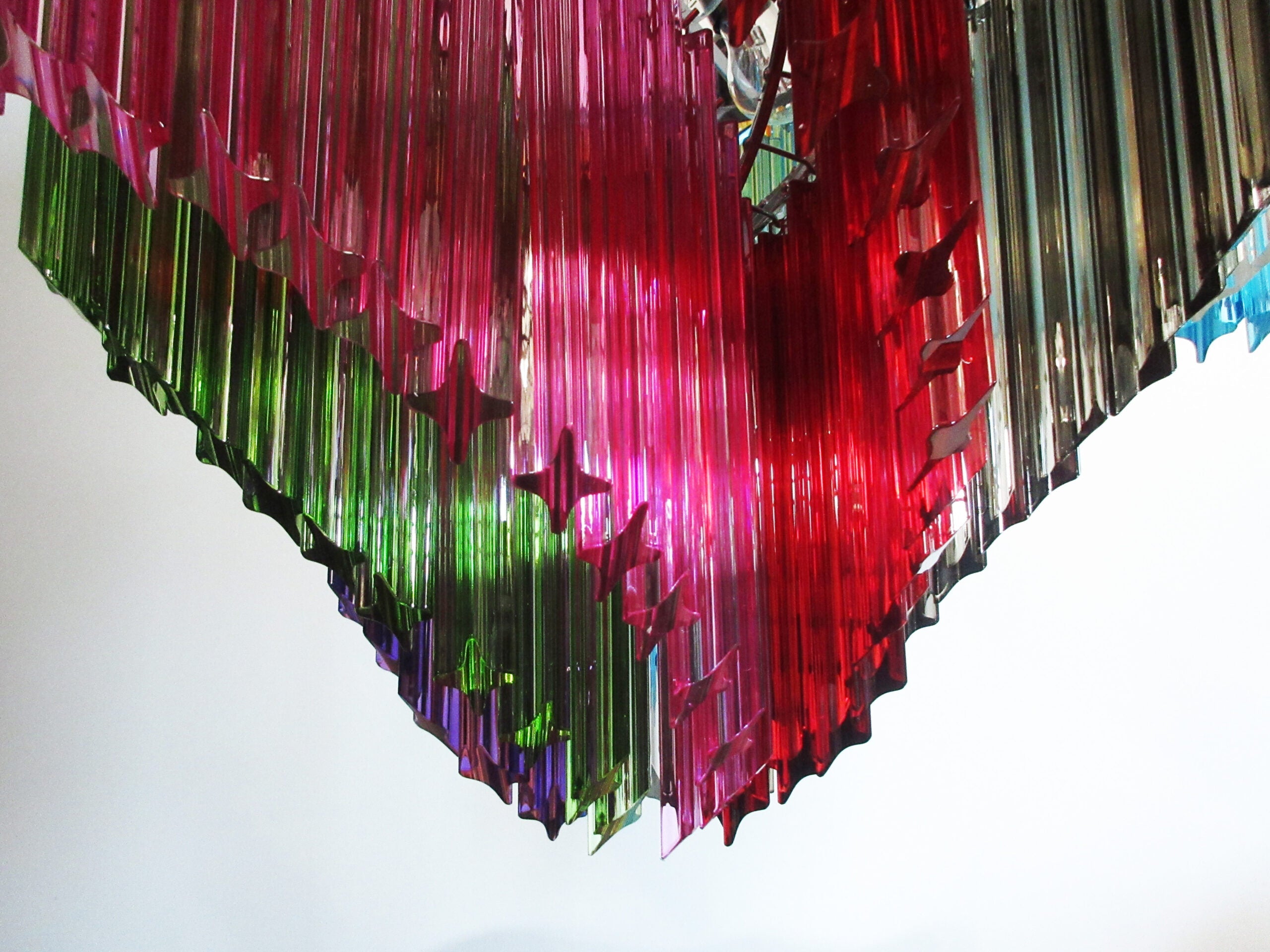 Mid-Century Murano Chandelier | Punto di Luce |  200 Multi-Colored Prism Glasses