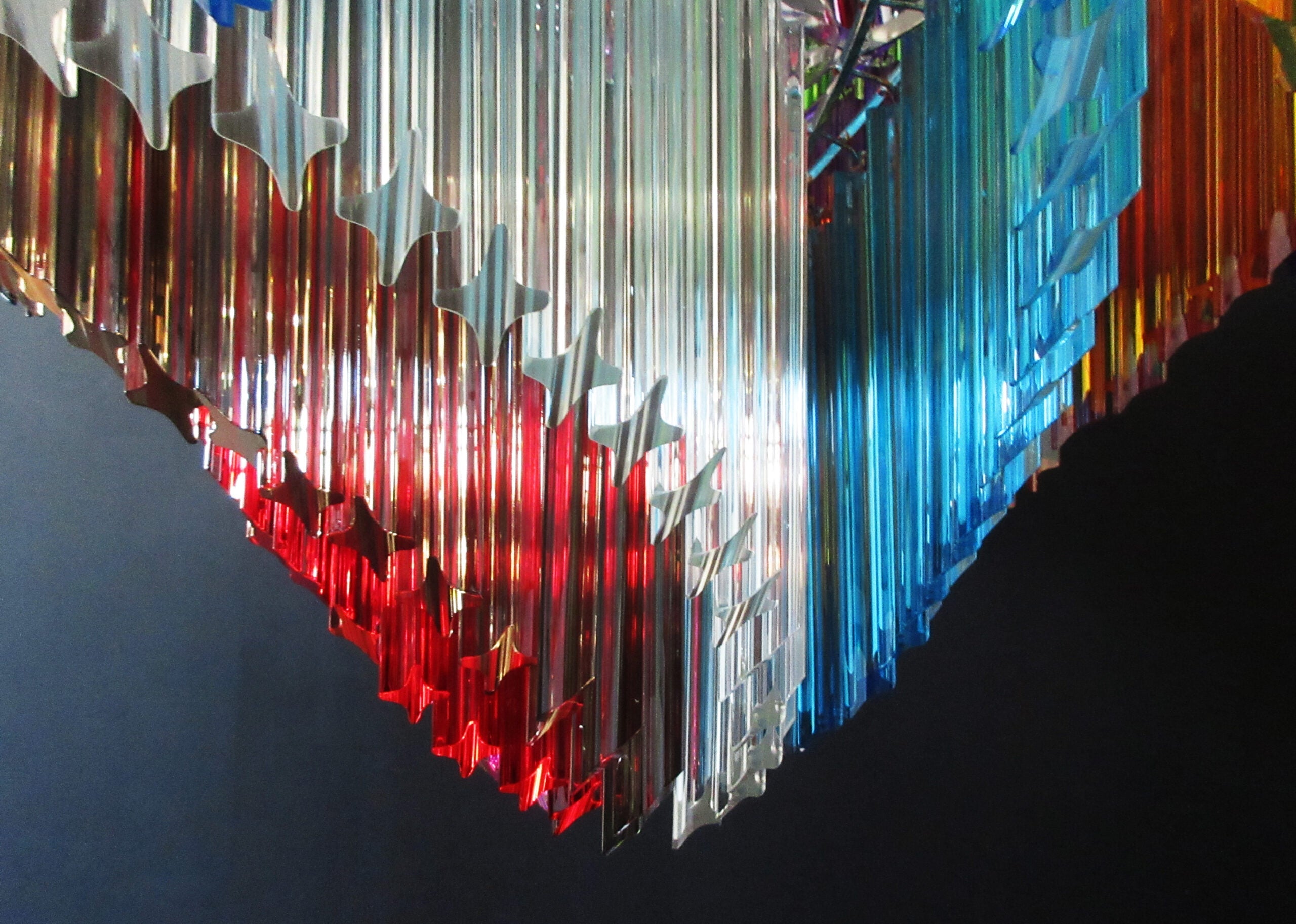 Mid-Century Murano Chandelier | Punto di Luce |  200 Multi-Colored Prism Glasses