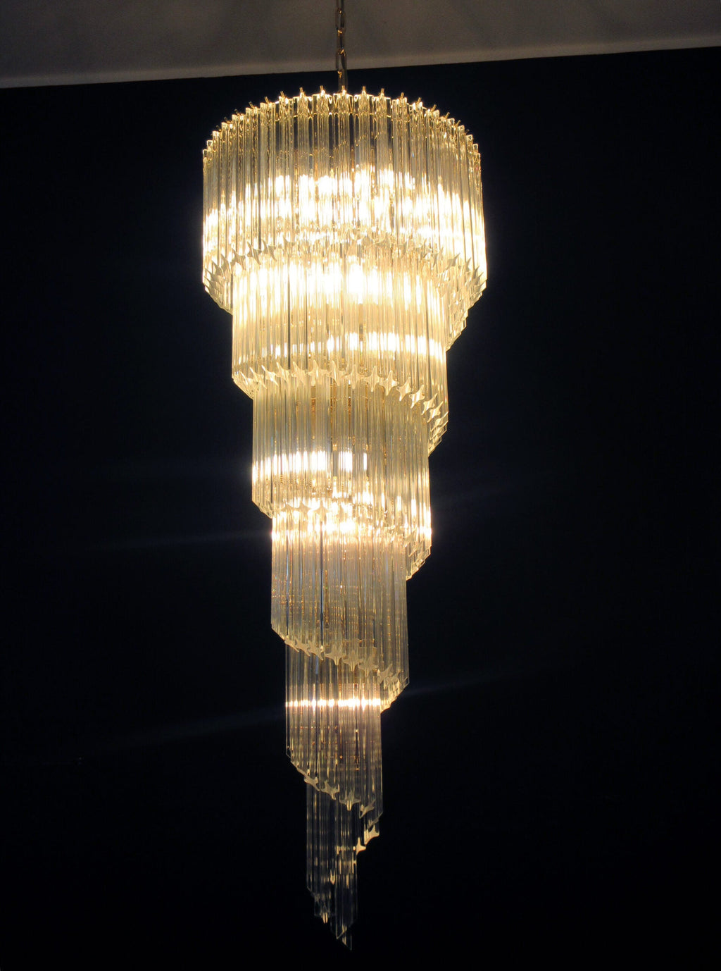 Mid-Century Murano Chandelier | Punto di Luce |  166 Clear Prism Glass