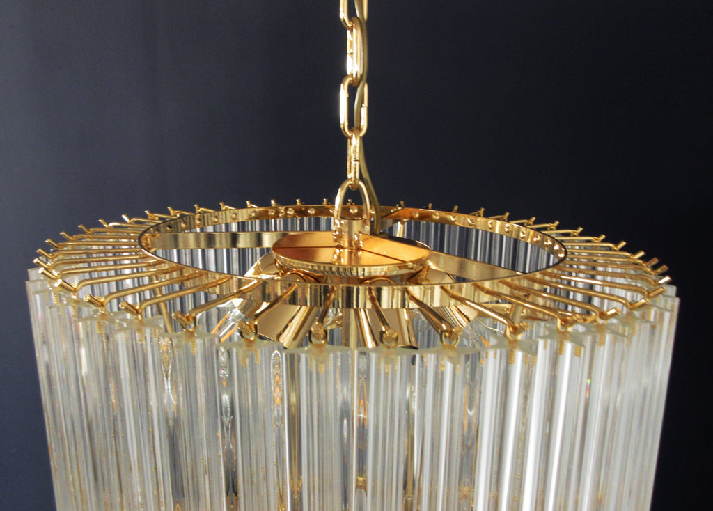 Mid-Century Murano Chandelier | Punto di Luce |  166 Clear Prism Glass