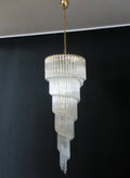 Mid-Century Murano Chandelier | Punto di Luce |  166 Clear Prism Glass
