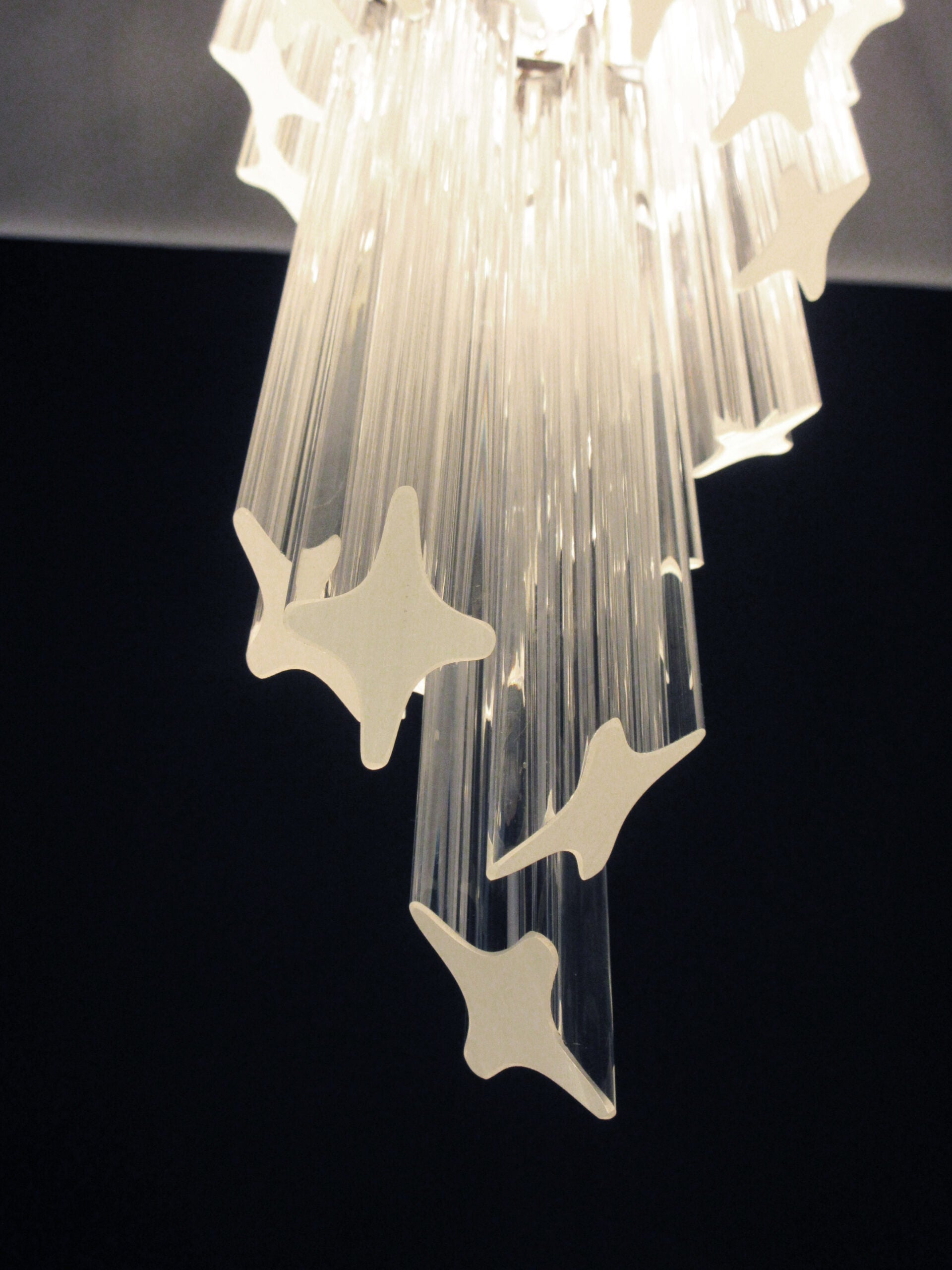 Mid-Century Murano Chandelier | Punto di Luce |  166 Clear Prism Glass
