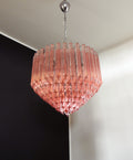 Mid-Century Murano Chandelier | Punto di Luce |  163 Pink Prism Glass