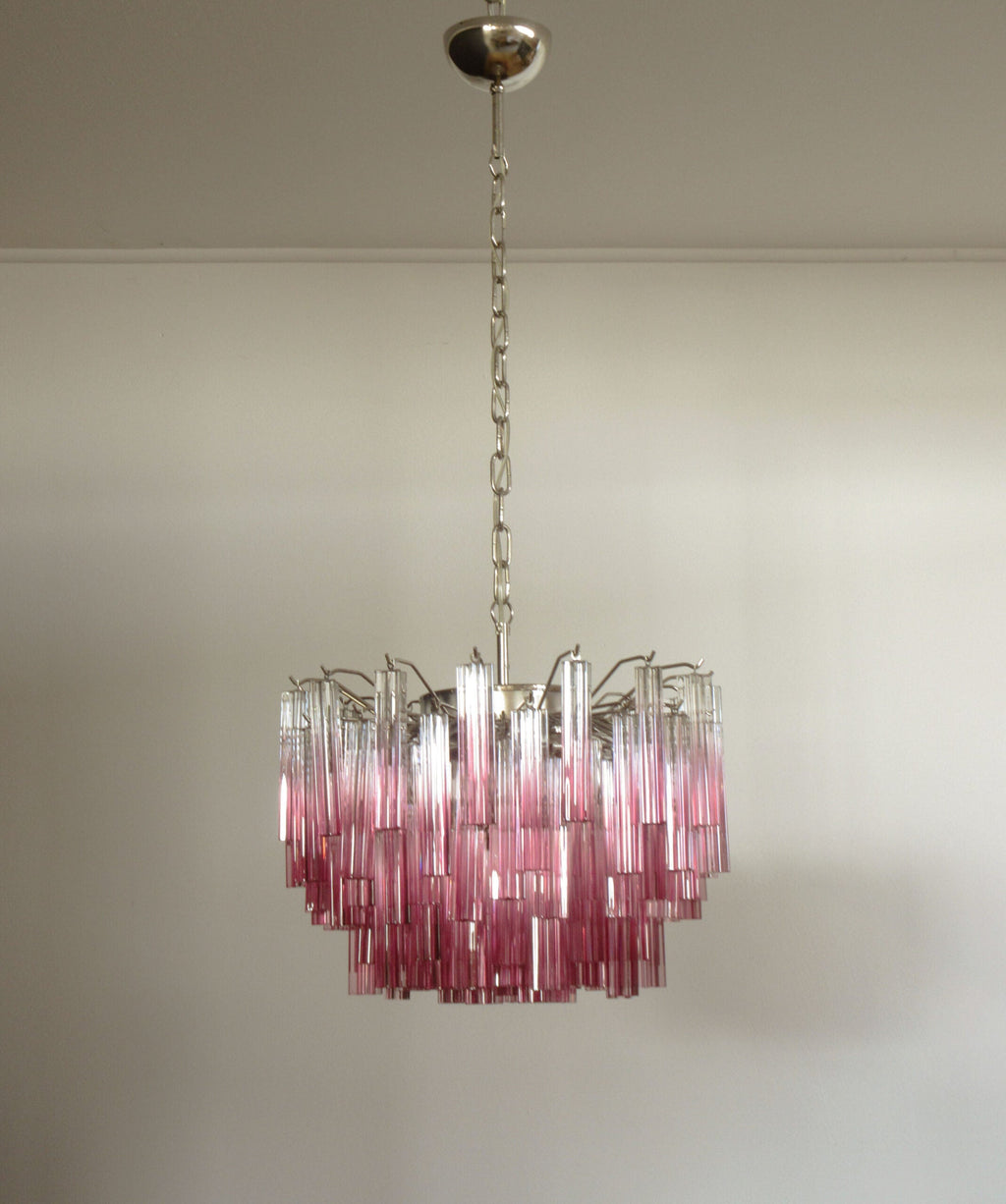 Mid-Century Murano Chandelier | Punto di Luce |  107 Purple Prism Glass