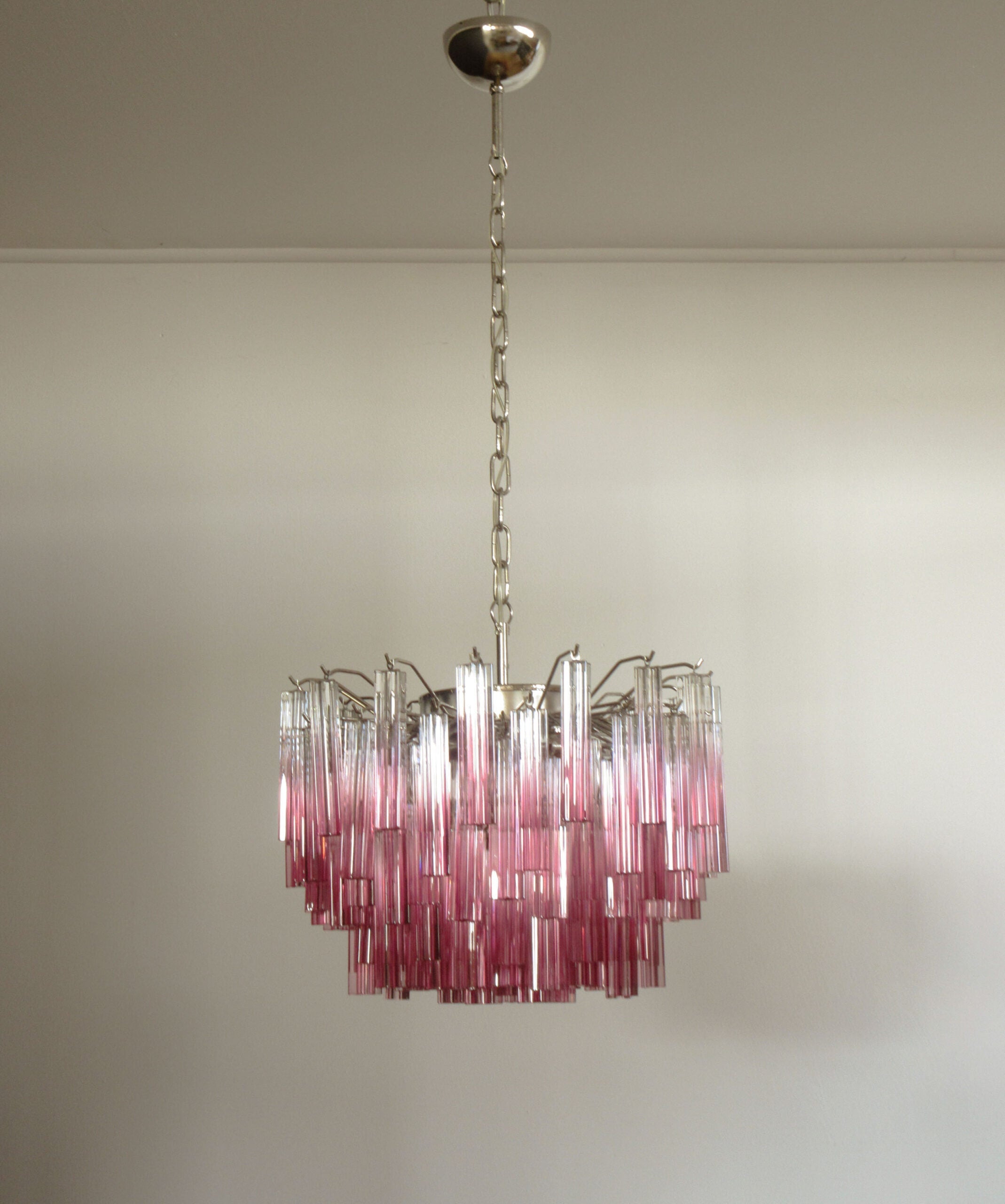 Mid-Century Murano Chandelier | Punto di Luce |  107 Purple Prism Glass