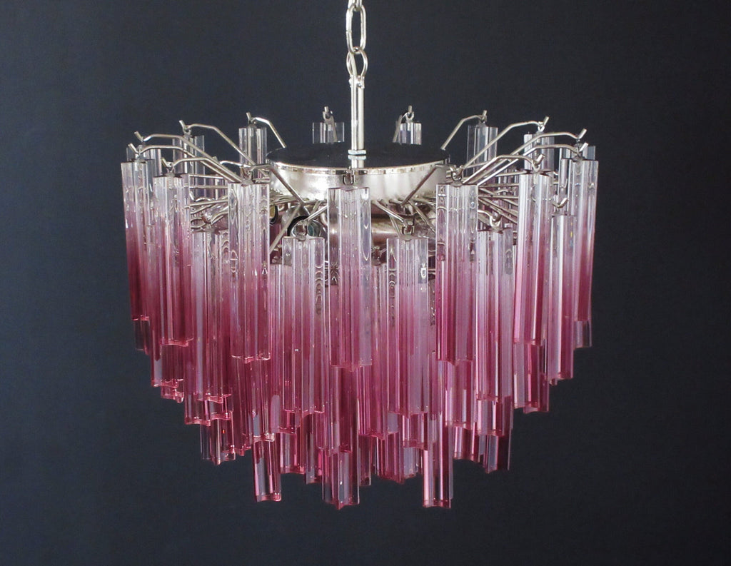 Mid-Century Murano Chandelier | Punto di Luce |  107 Purple Prism Glass