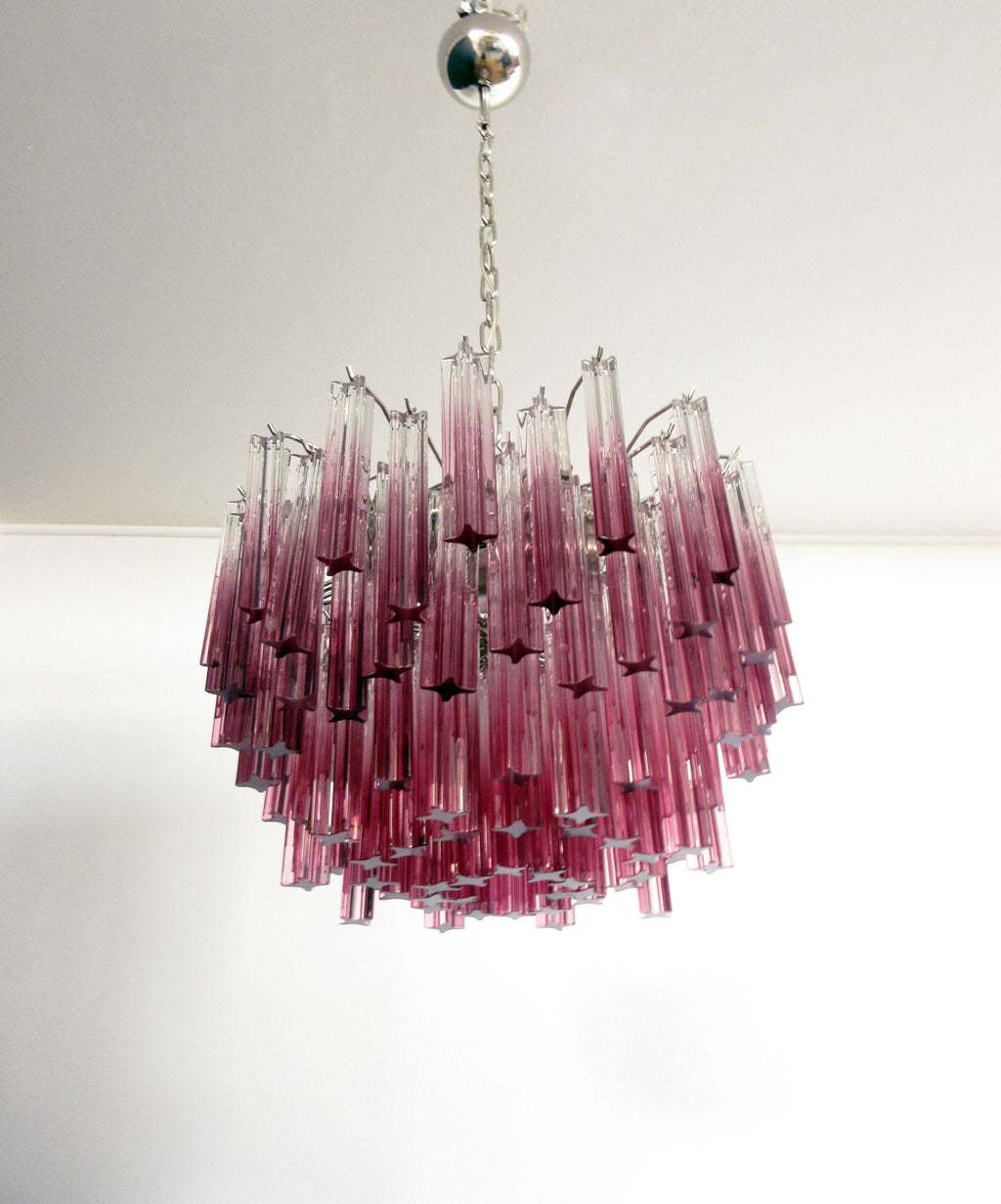 Mid-Century Murano Chandelier | Punto di Luce |  107 Purple Prism Glass