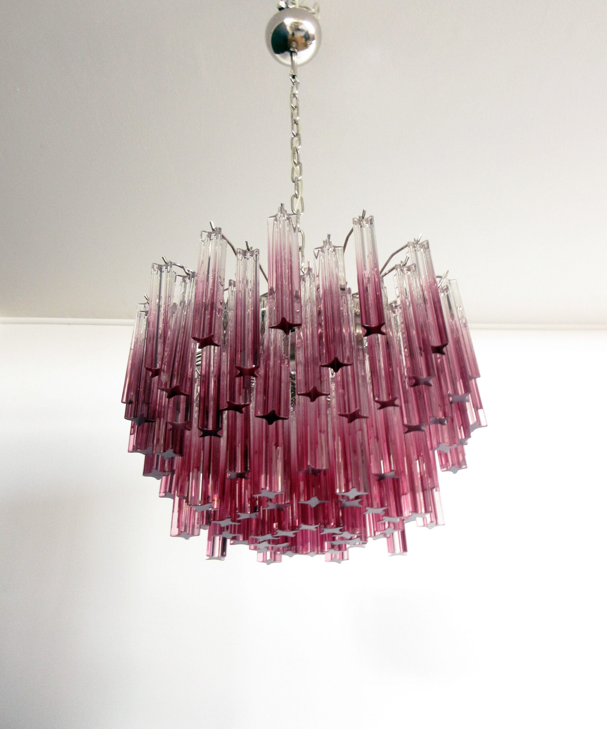 Mid-Century Murano Chandelier | Punto di Luce |  107 Purple Prism Glass