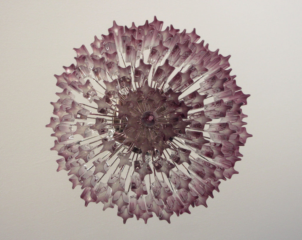 Mid-Century Murano Chandelier | Punto di Luce |  107 Purple Prism Glass