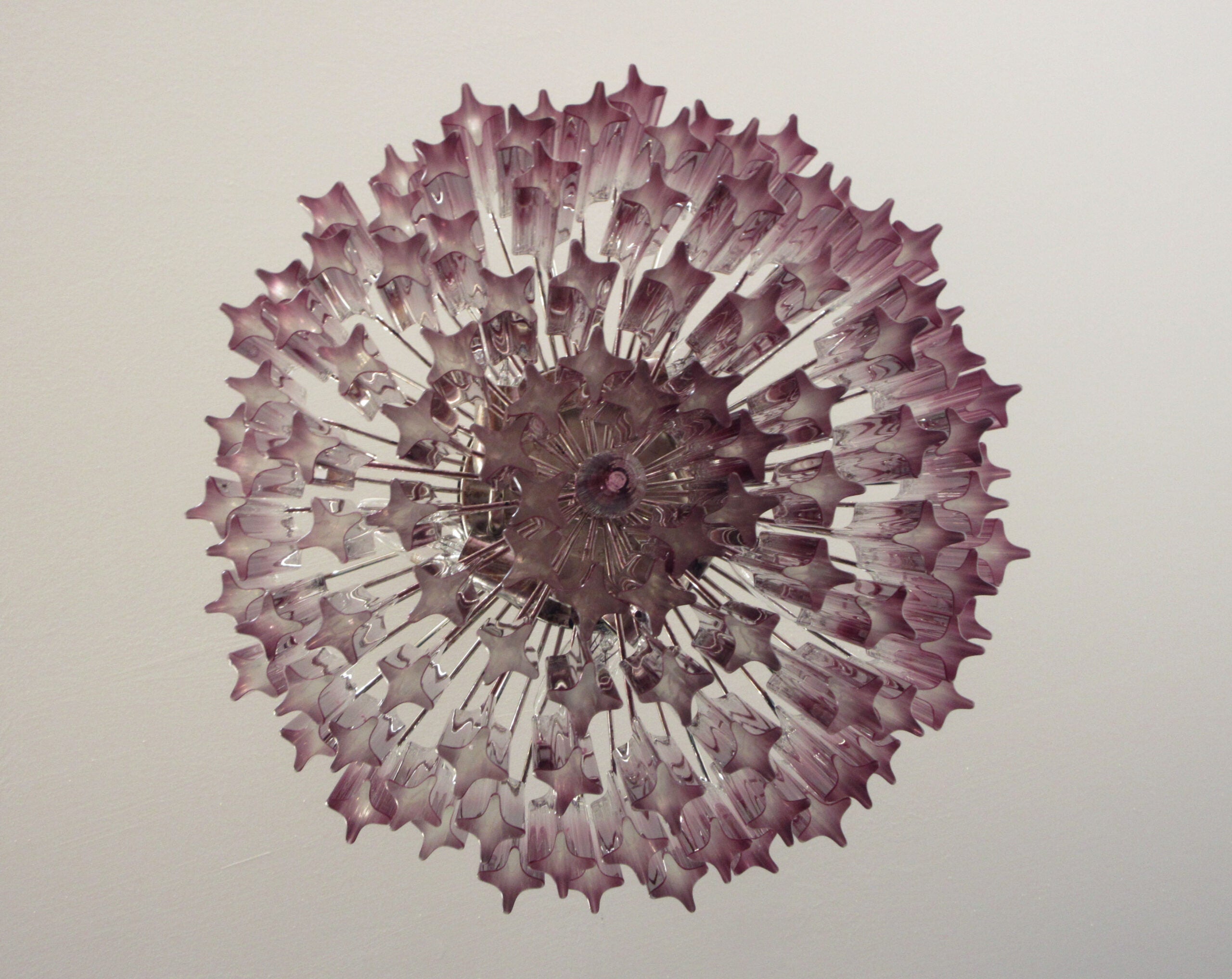 Mid-Century Murano Chandelier | Punto di Luce |  107 Purple Prism Glass