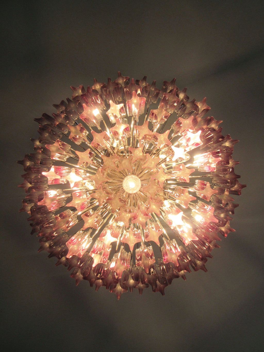 Mid-Century Murano Chandelier | Punto di Luce |  107 Purple Prism Glass
