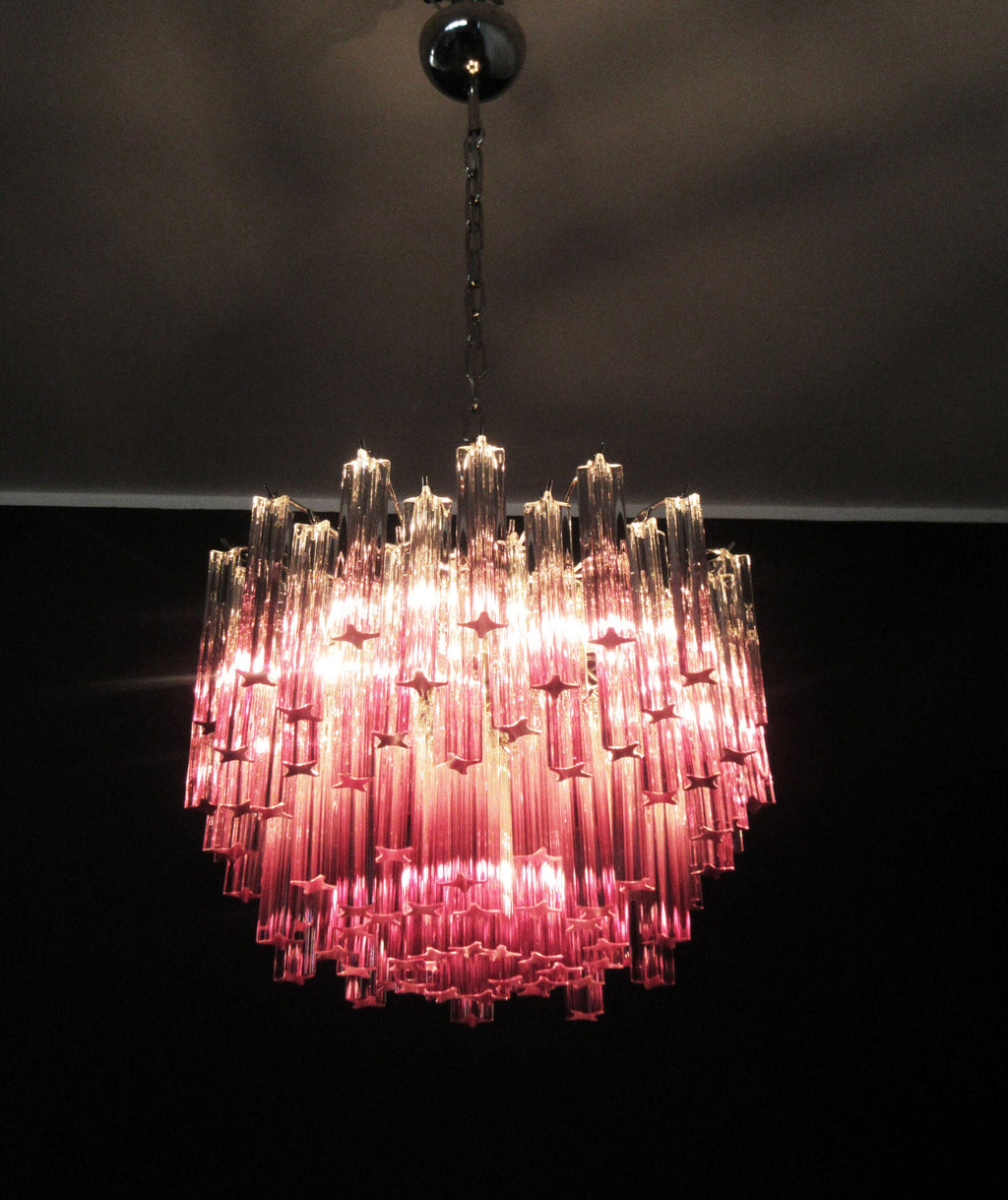 Mid-Century Murano Chandelier | Punto di Luce |  107 Purple Prism Glass