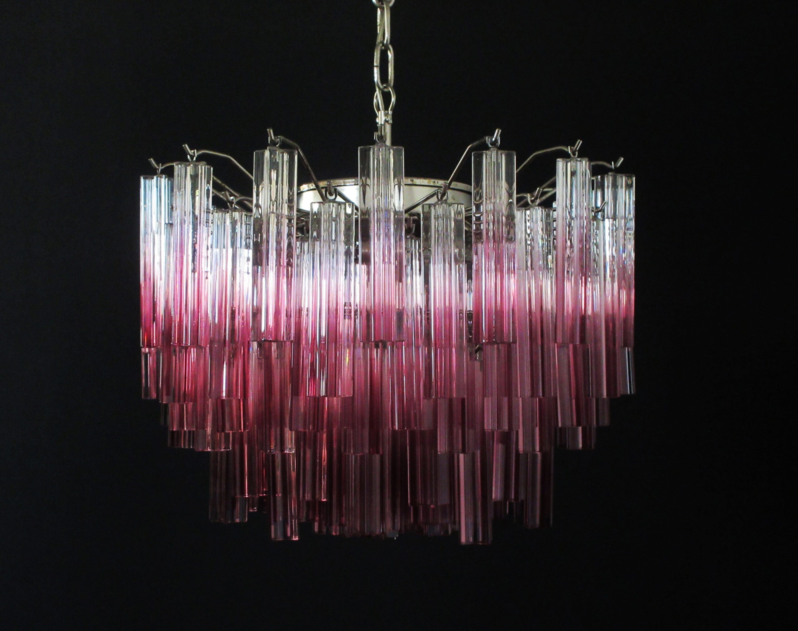 Mid-Century Murano Chandelier | Punto di Luce |  107 Purple Prism Glass