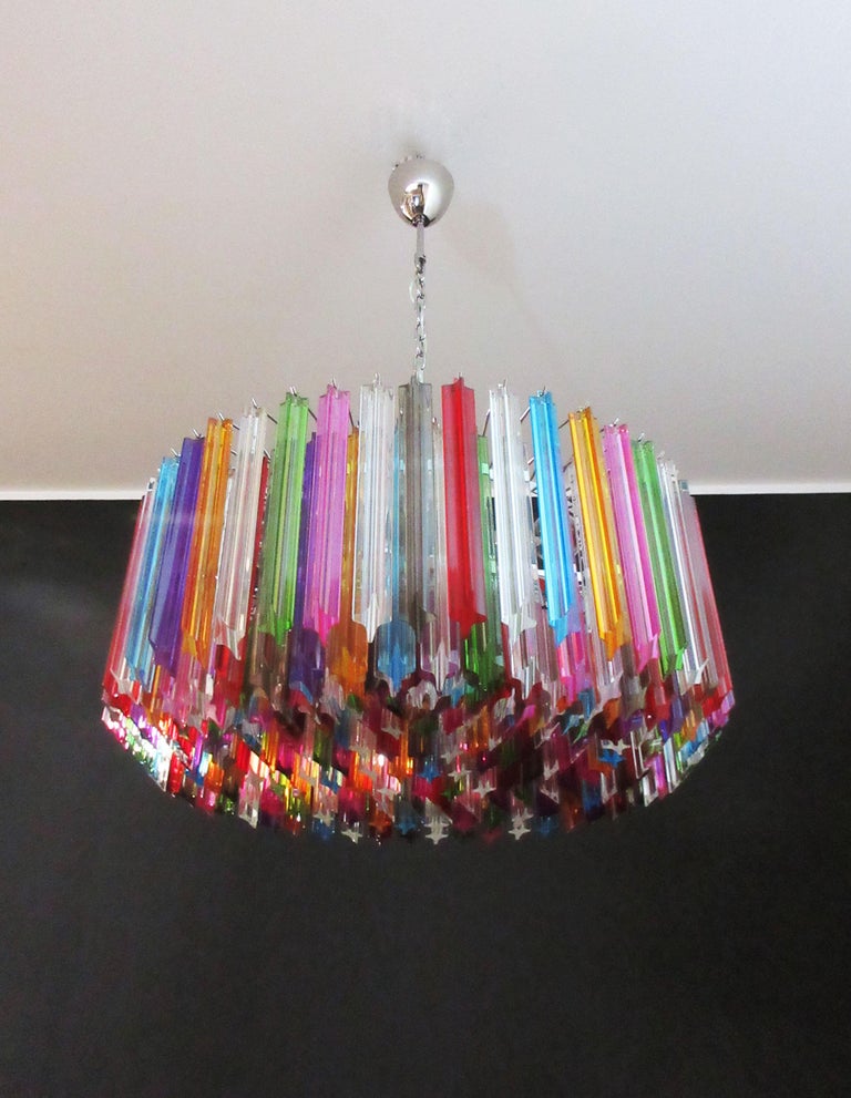 Mid-Century Murano Chandelier | Punto di Luce |  265 Multicolored Prism Glass
