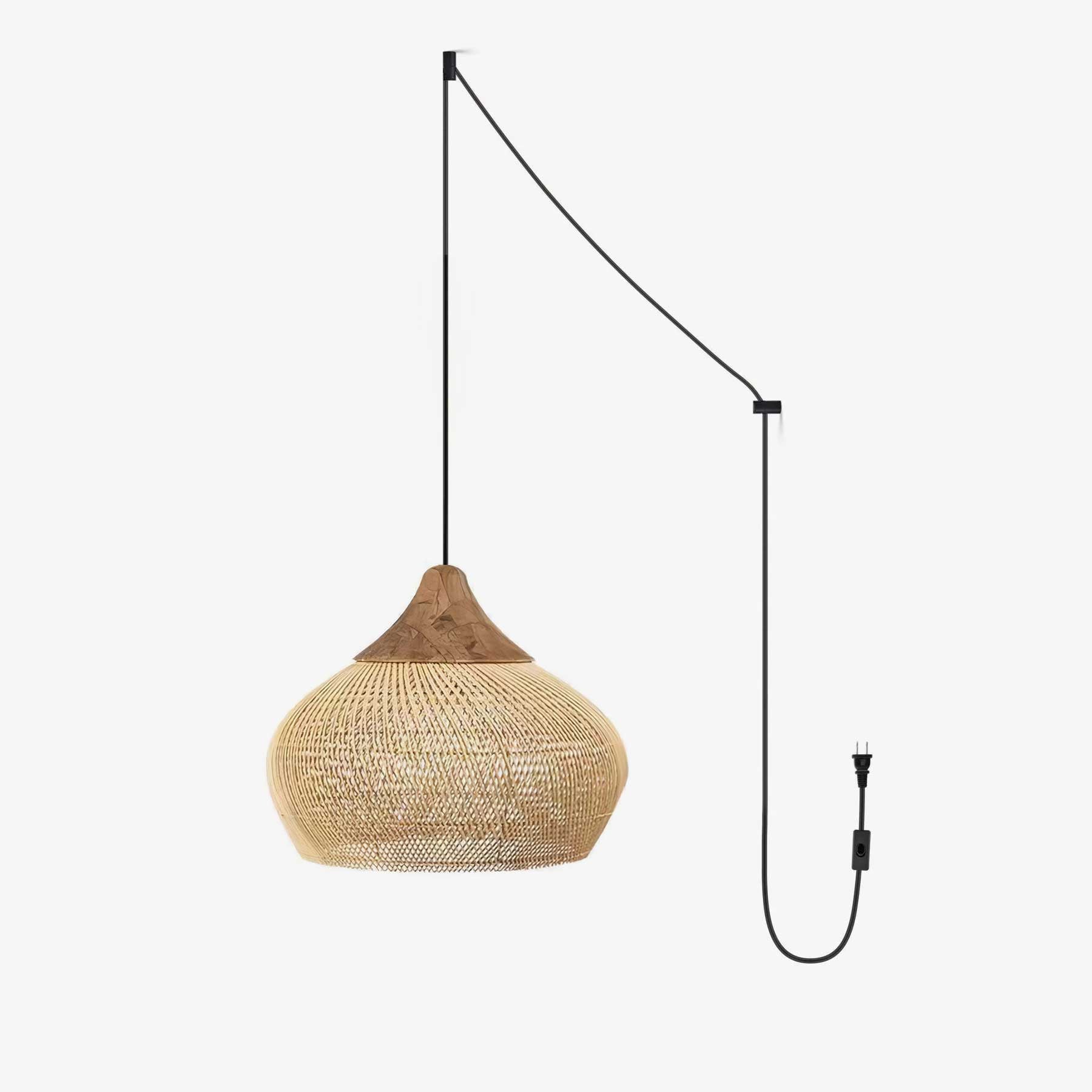 Braided Rattan Swag Pendant Lamp - Vakkerlight