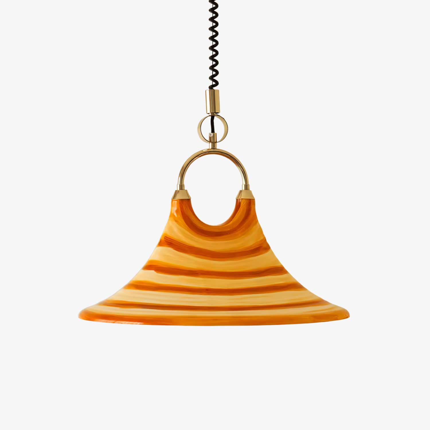 Lampă suspendată din sticlă spiralată Solari