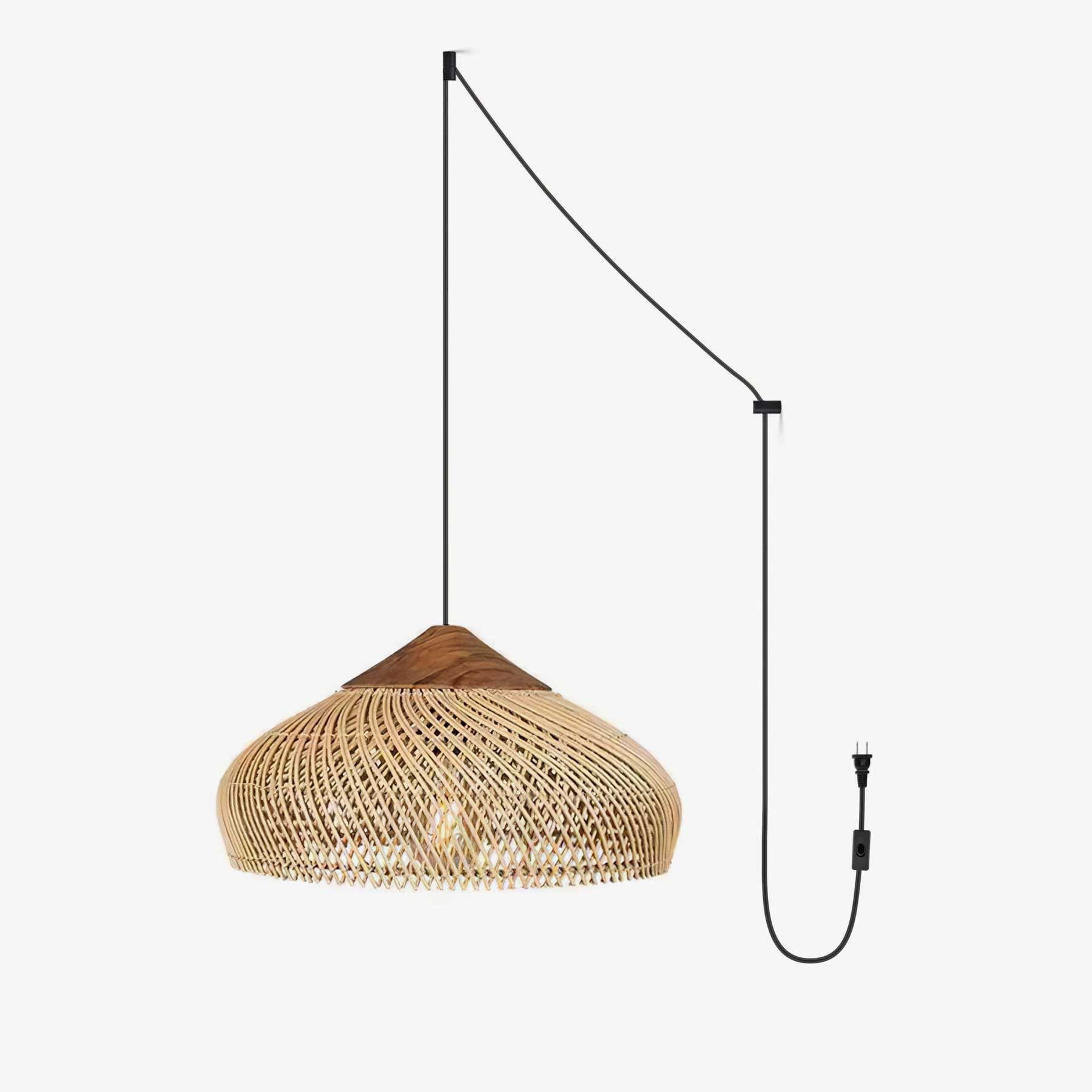 Braided Rattan Swag Pendant Lamp - Vakkerlight