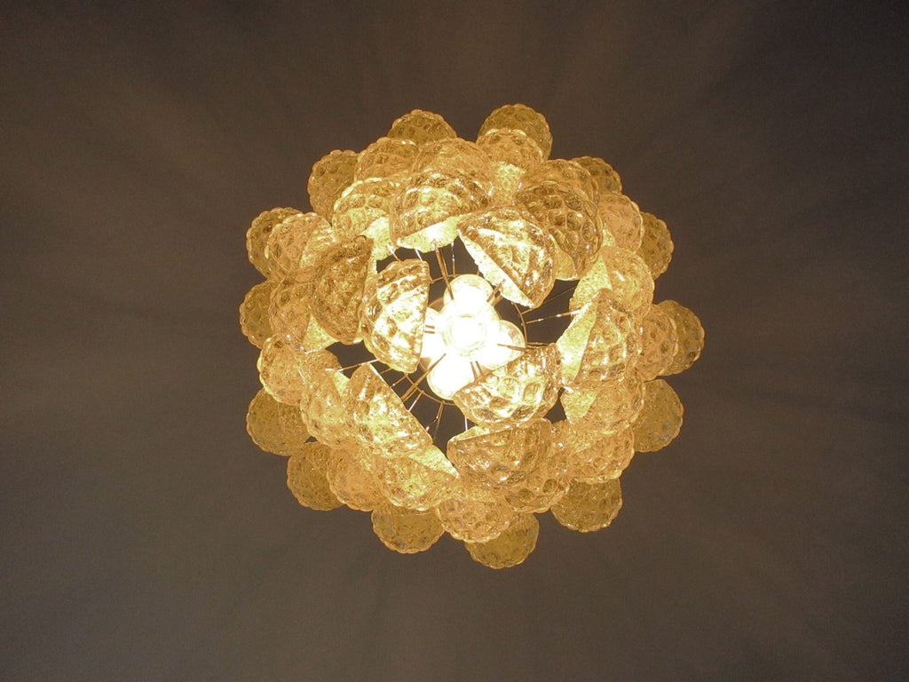 Murano-Kronleuchter aus der Mitte des 20. Jahrhunderts | Punto di Luce | 41 gelbe Tropfengläser