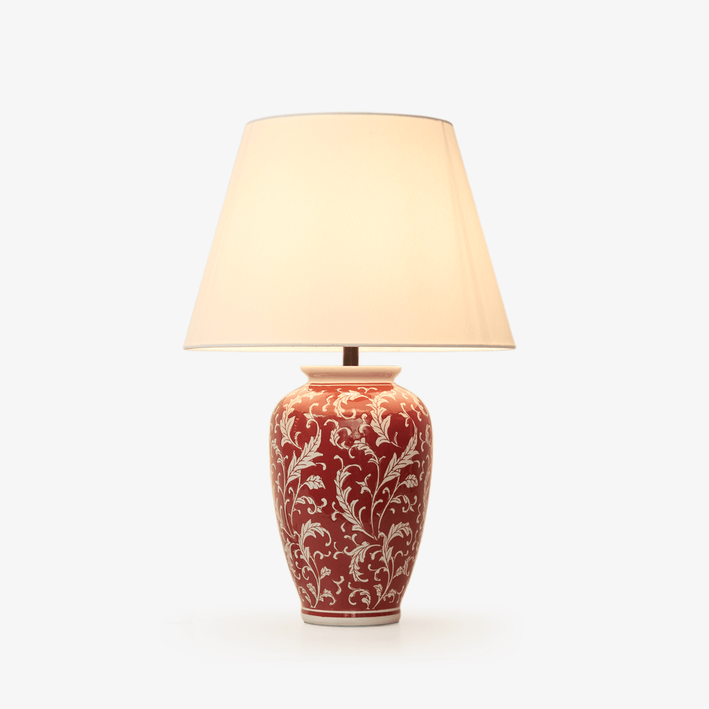 Scarlet Vine Ceramic Table Lamp