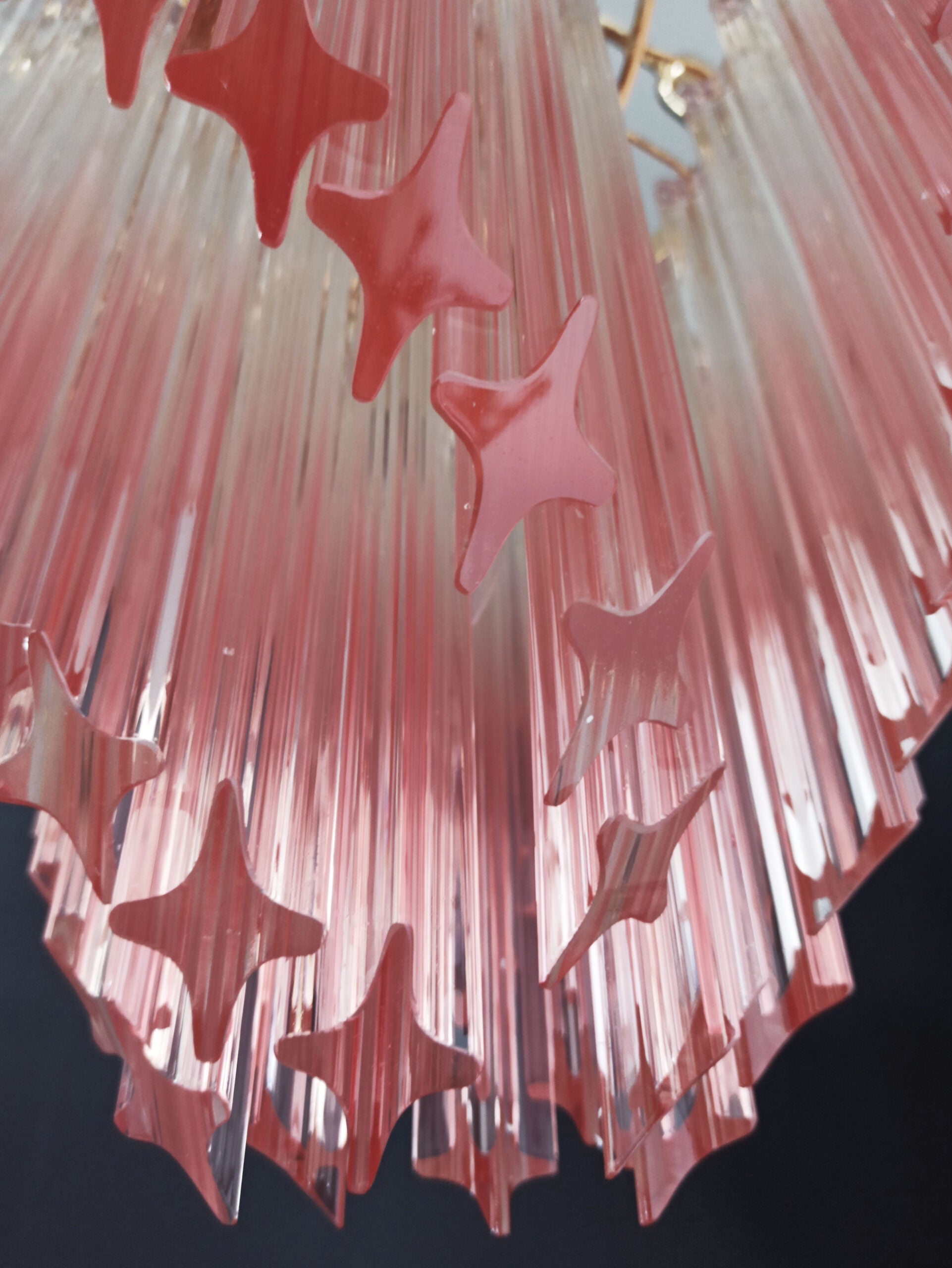 Mid-Century Murano Chandelier | Punto di Luce |  114 Gradually Pink Prism Glass