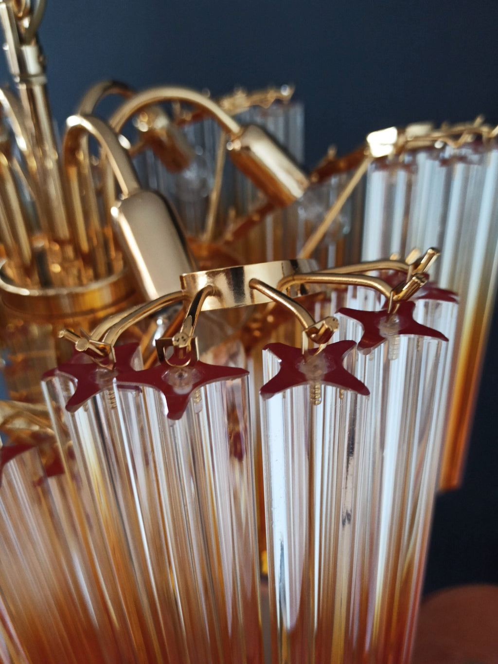 Murano-Kronleuchter aus der Mitte des 20. Jahrhunderts | Punto di Luce | 114 Gradualy Yellow Prism Glass