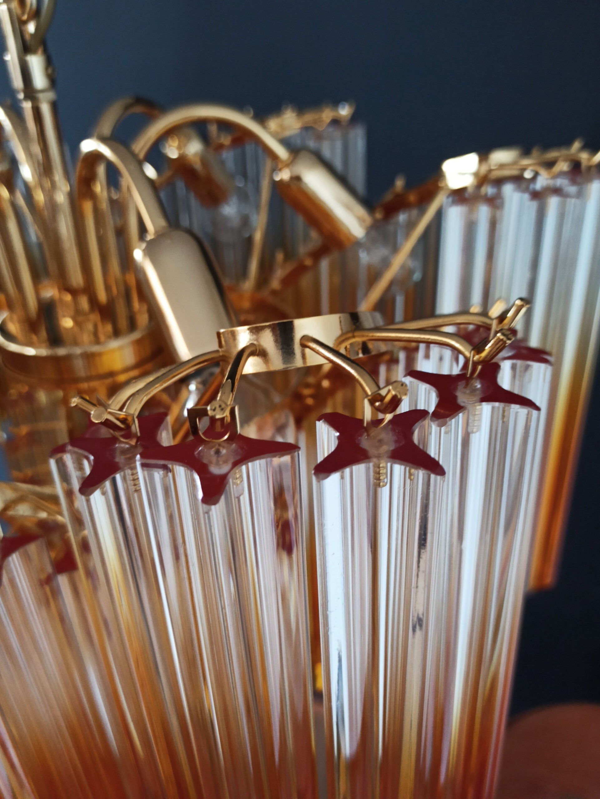 Murano-Kronleuchter aus der Mitte des 20. Jahrhunderts | Punto di Luce | 114 Gradualy Yellow Prism Glass