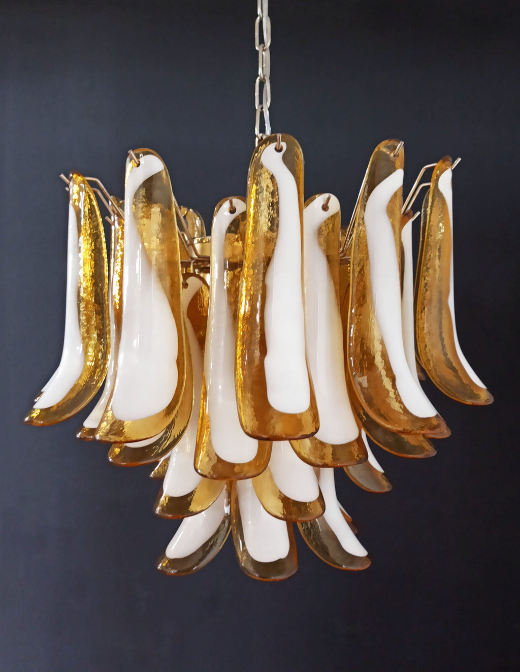 Mid-Century Murano Chandelier | Punto di Luce |  36 Yellow Petal Glass