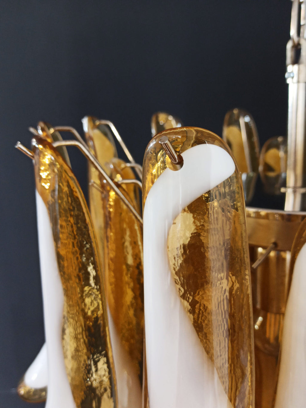 Mid-Century Murano Chandelier | Punto di Luce |  36 Yellow Petal Glass