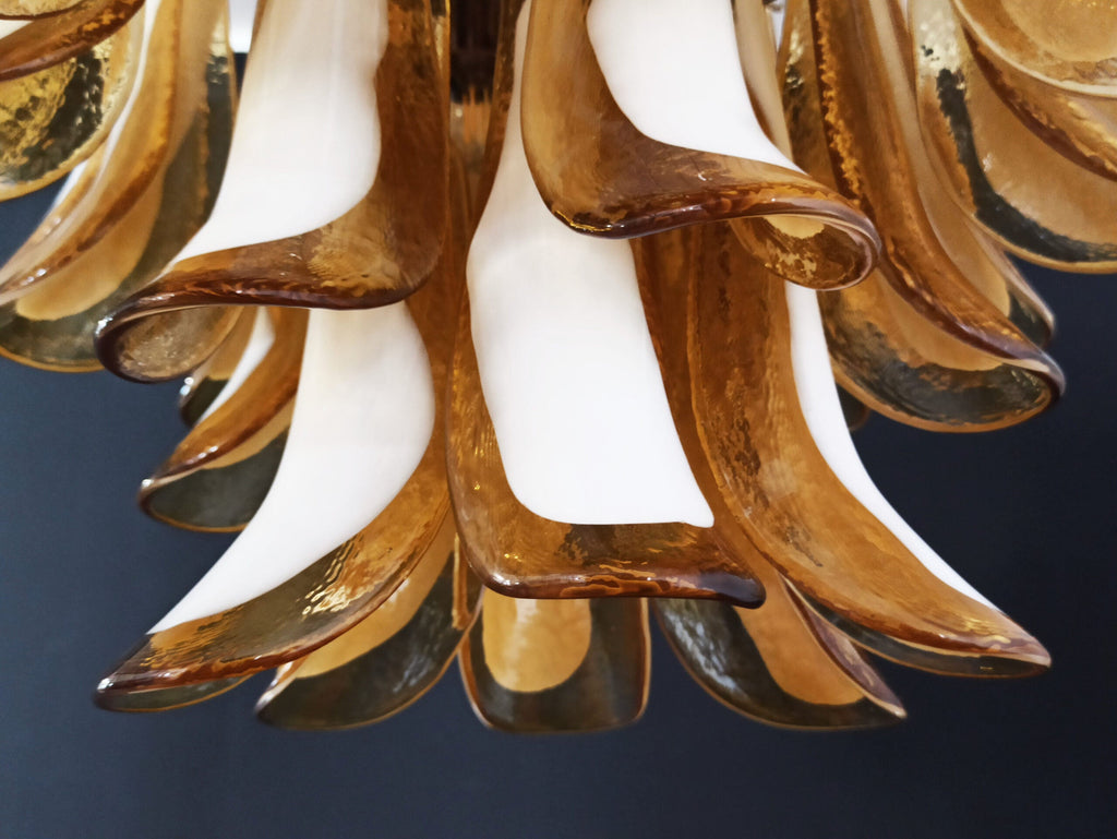 Mid-Century Murano Chandelier | Punto di Luce |  36 Yellow Petal Glass