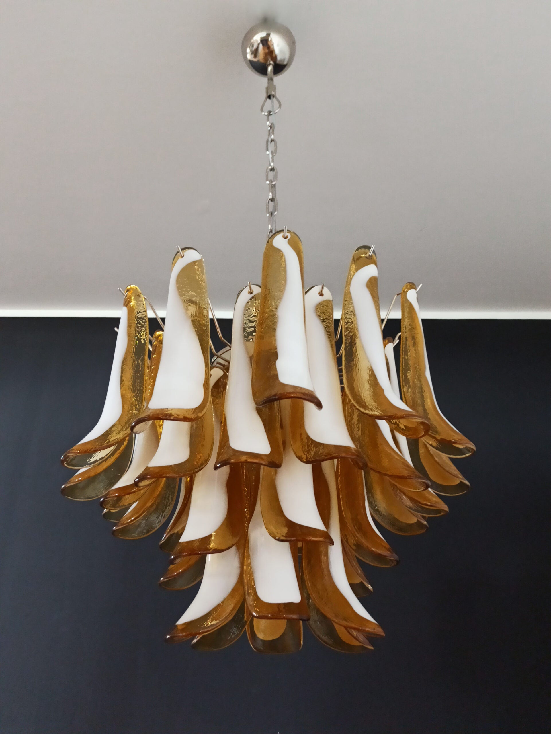 Mid-Century Murano Chandelier | Punto di Luce |  36 Yellow Petal Glass