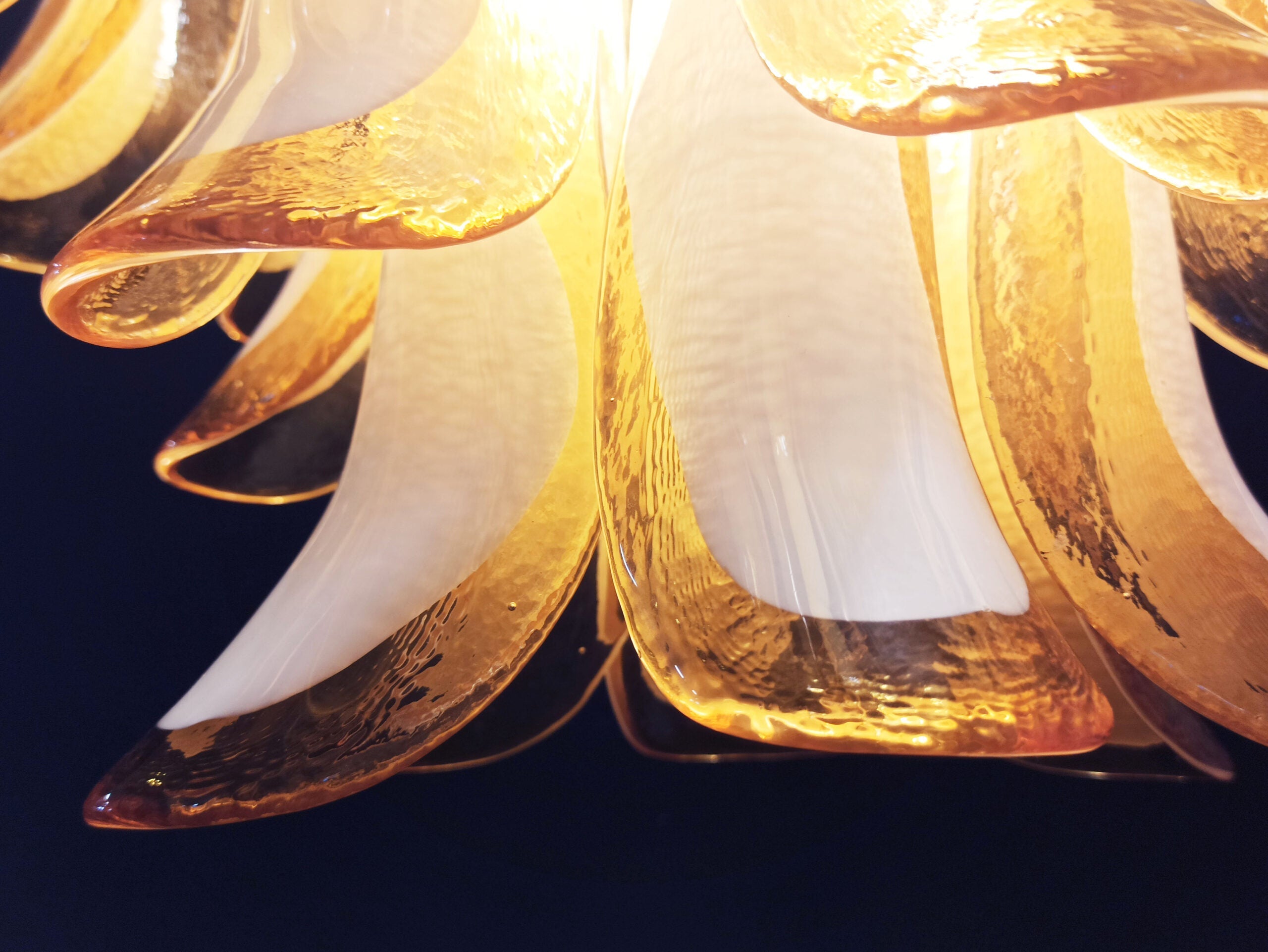 Mid-Century Murano Chandelier | Punto di Luce |  36 Yellow Petal Glass