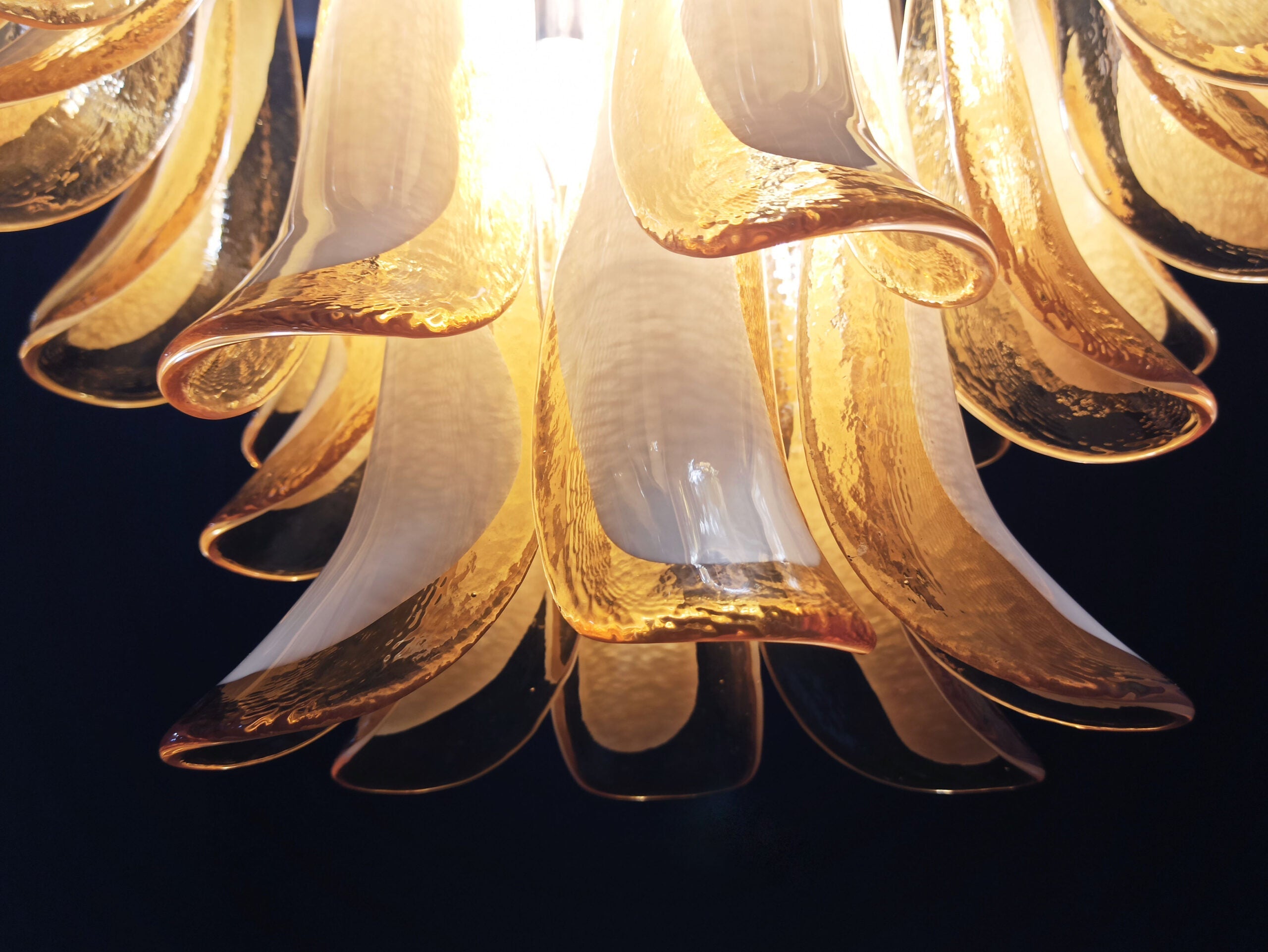 Mid-Century Murano Chandelier | Punto di Luce |  36 Yellow Petal Glass