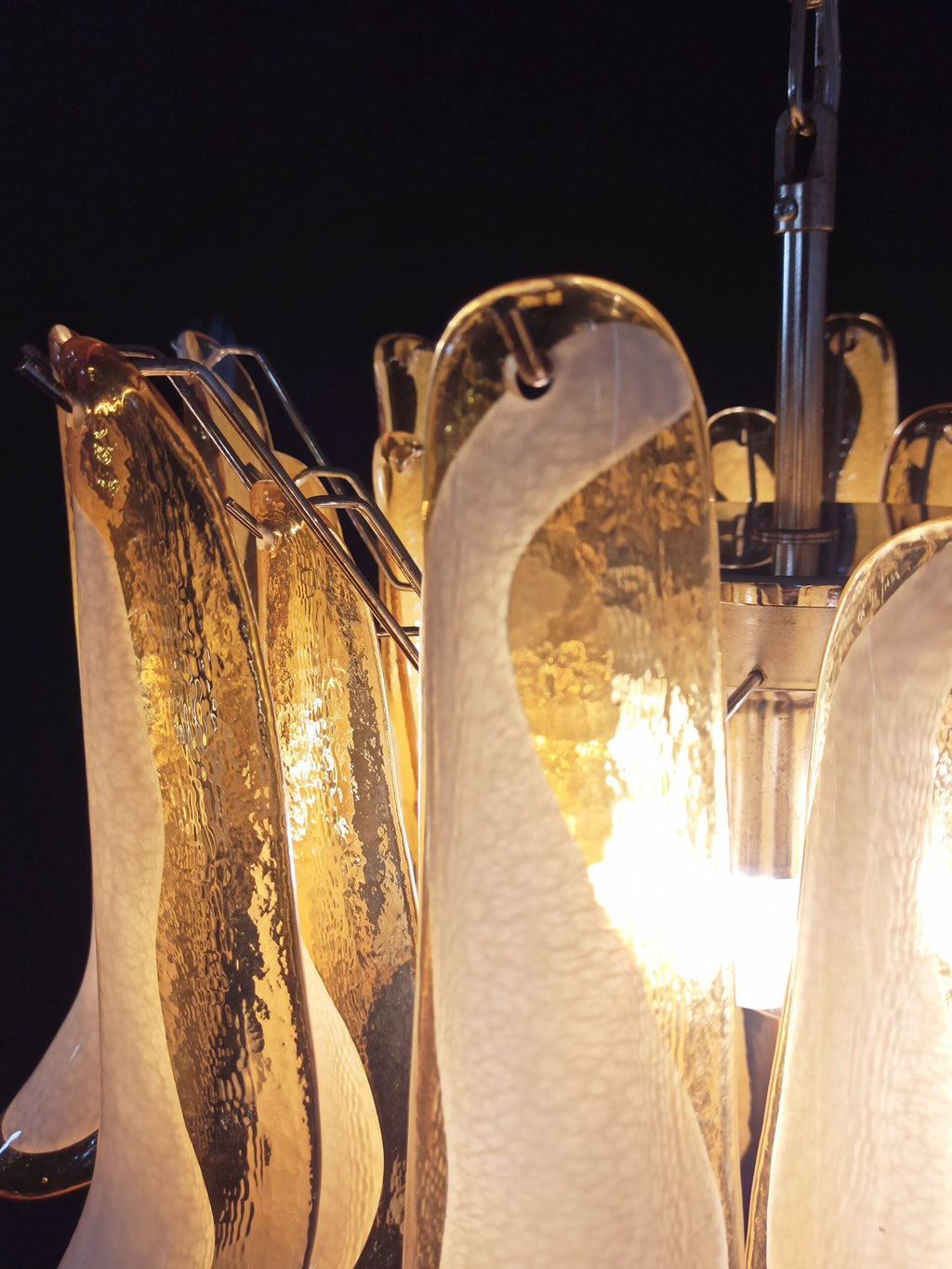 Mid-Century Murano Chandelier | Punto di Luce |  36 Yellow Petal Glass