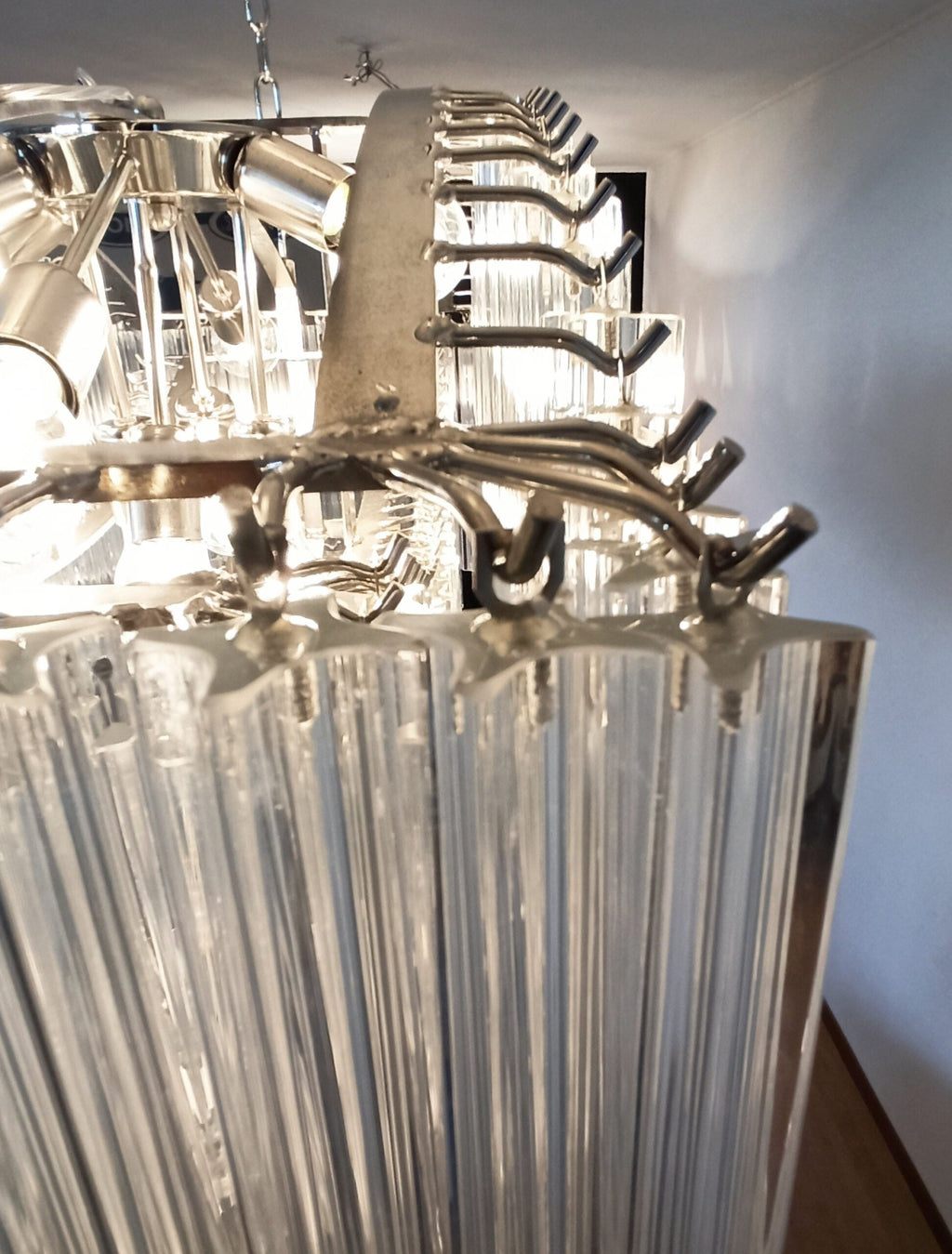 Candelabru Murano Mid-Century | Punto di Luce | 292 Sticlă cu prismă transparentă