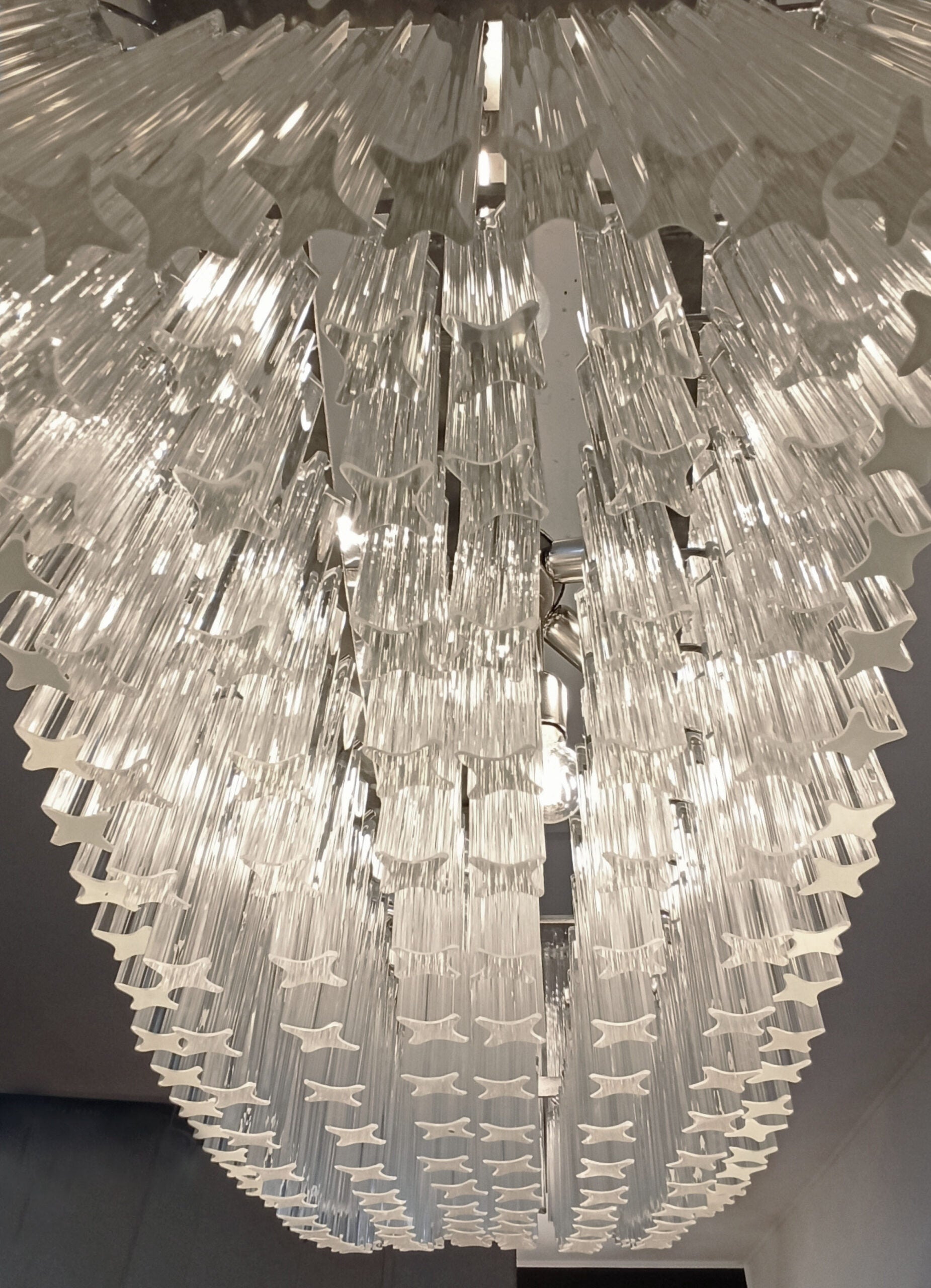 Candelabru Murano Mid-Century | Punto di Luce | 292 Sticlă cu prismă transparentă