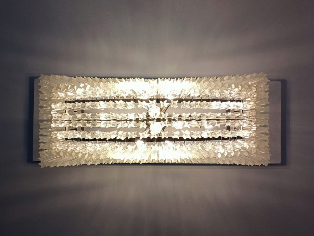 Candelabru Murano Mid-Century | Punto di Luce | 292 Sticlă cu prismă transparentă