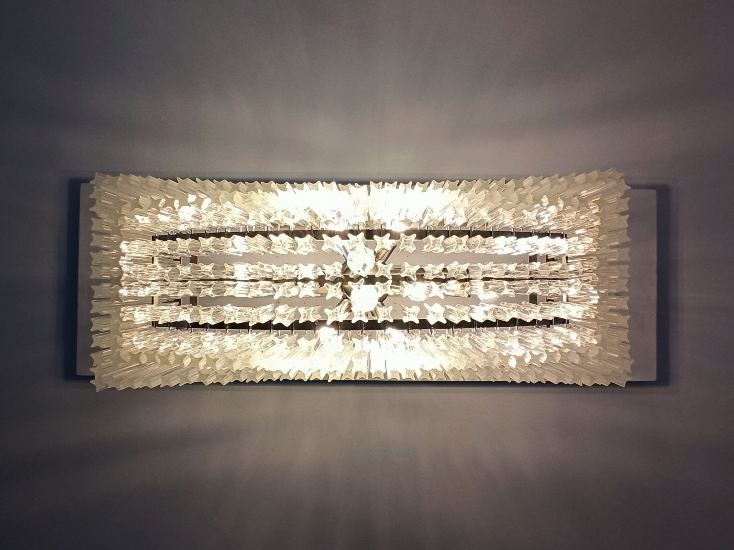 Mid-Century Murano Chandelier | Punto di Luce |  292 Clear Prism Glass