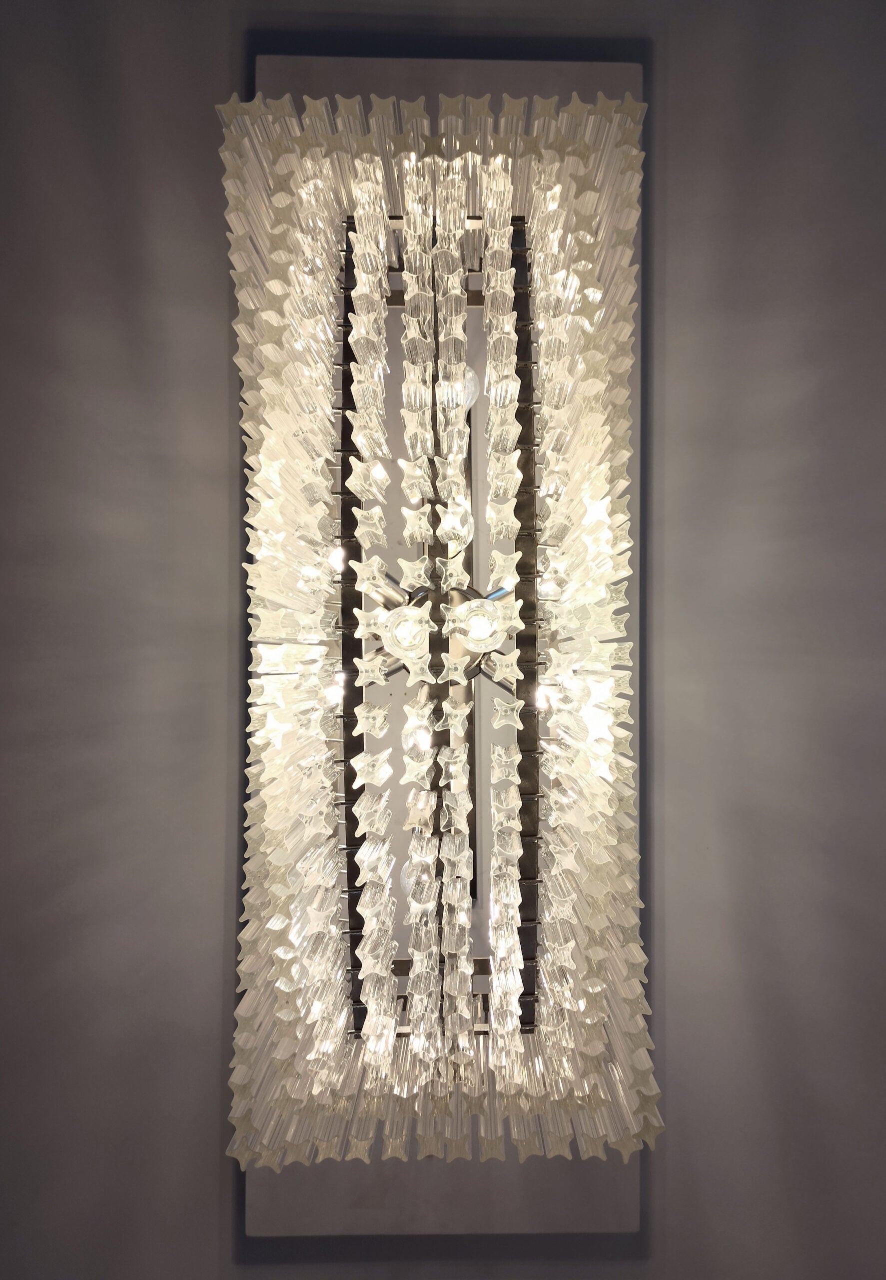 Candelabru Murano Mid-Century | Punto di Luce | 292 Sticlă cu prismă transparentă