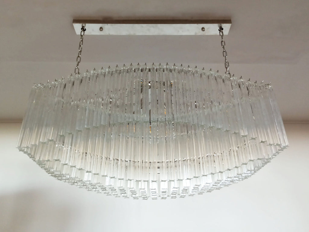 Candelabru Murano Mid-Century | Punto di Luce | 292 Sticlă cu prismă transparentă