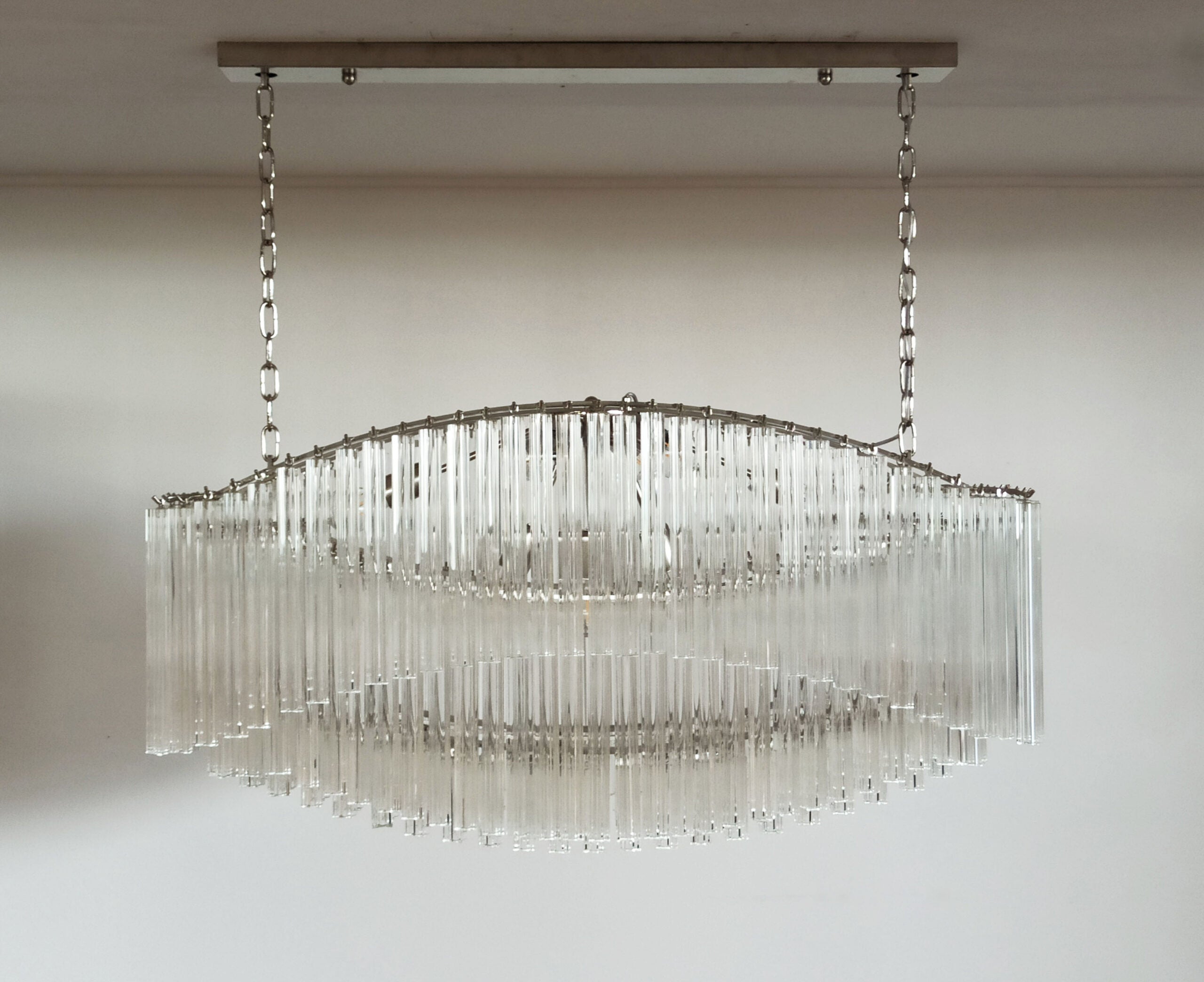 Mid-Century Murano Chandelier | Punto di Luce |  292 Clear Prism Glass
