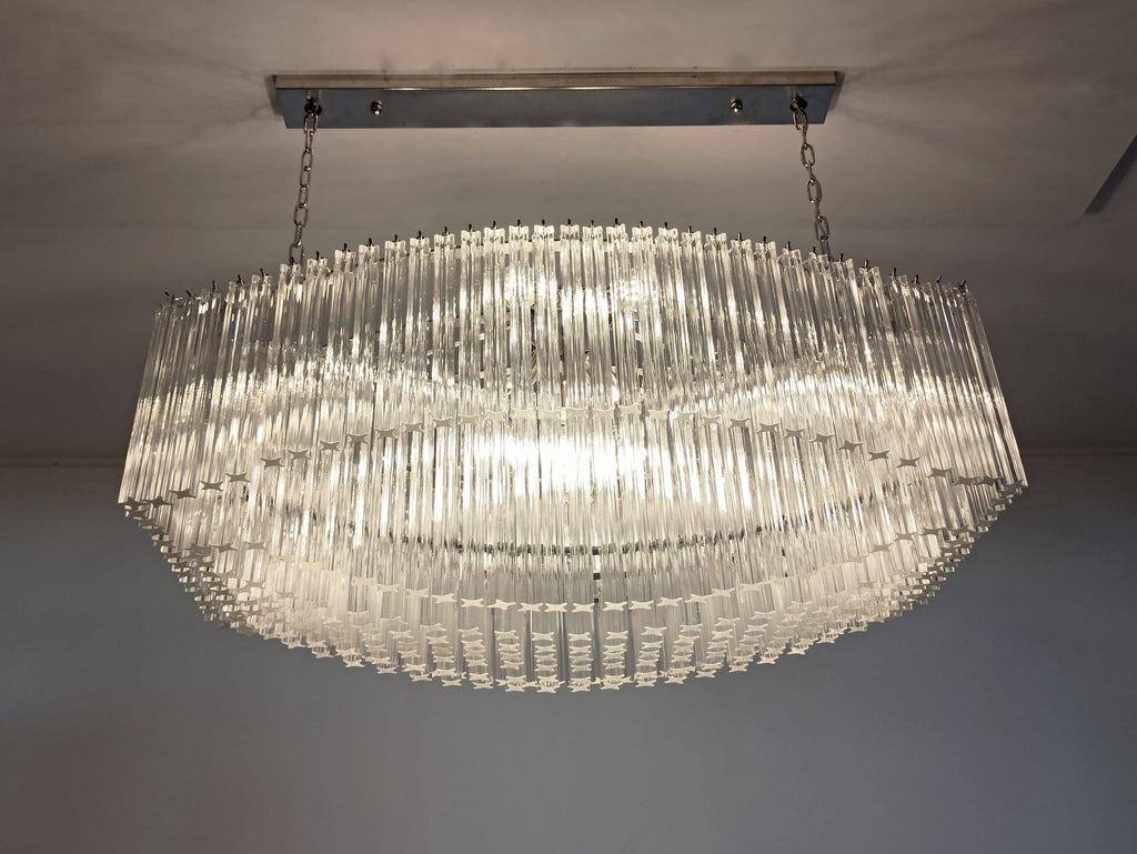 Candelabru Murano Mid-Century | Punto di Luce | 292 Sticlă cu prismă transparentă