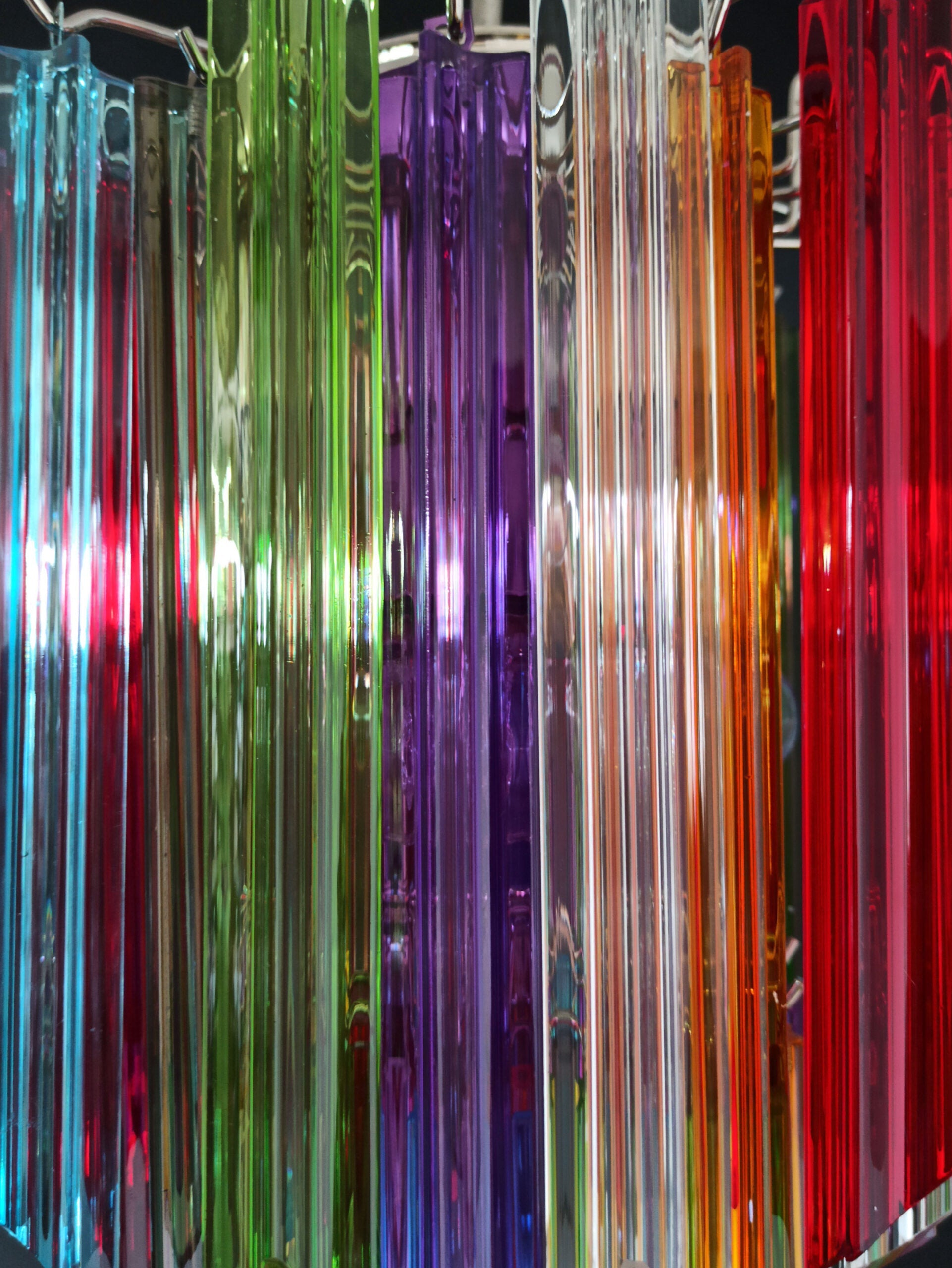 Mid-Century Murano Chandelier | Punto di Luce |  47 Multicolored Prism Glasses