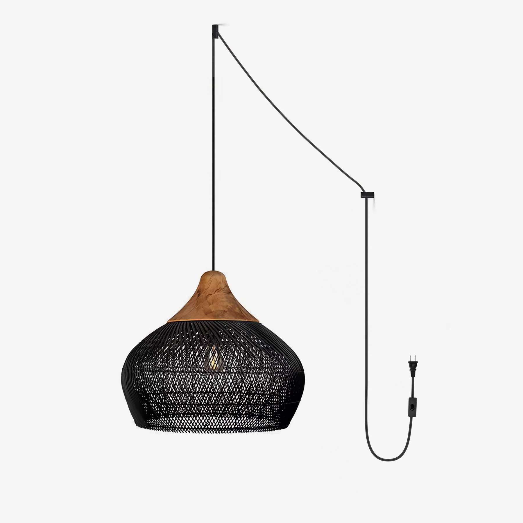Braided Rattan Swag Pendant Lamp - Vakkerlight